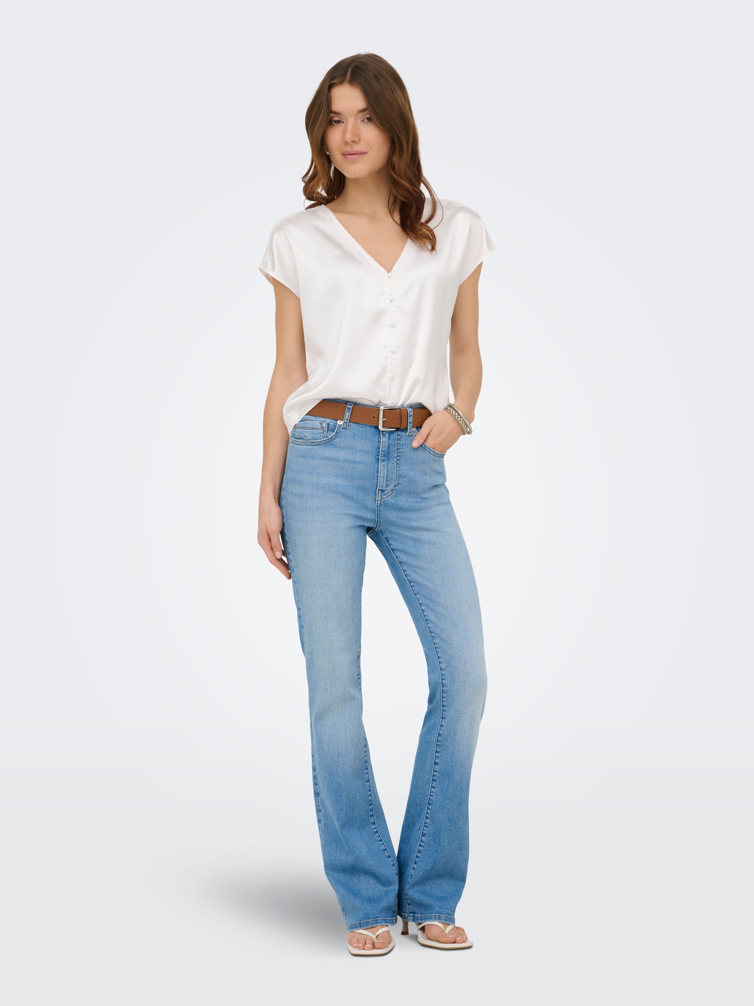 ONLY Bootcut-Jeans »ONLRAYNA HW SLM FLARED DNM REA281« Baumwollmischung, high waist