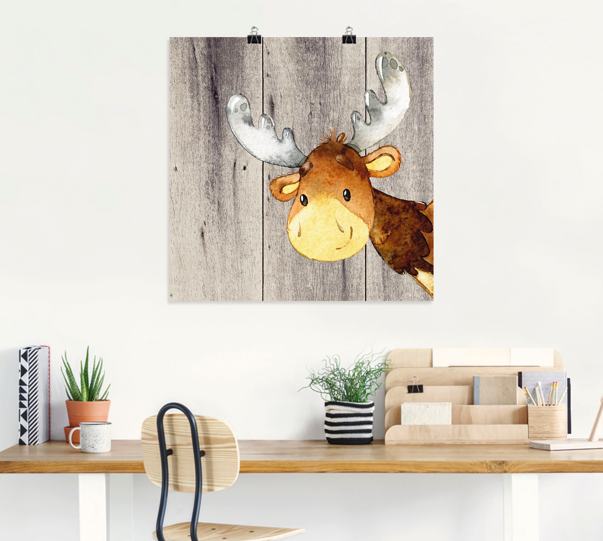 Artland Wandbild »Waldland Freunde - Hirsch«, Tiere, (1 St.), als Alubild, Leinwandbild, Wandaufkleber oder Poster in versch. Größen