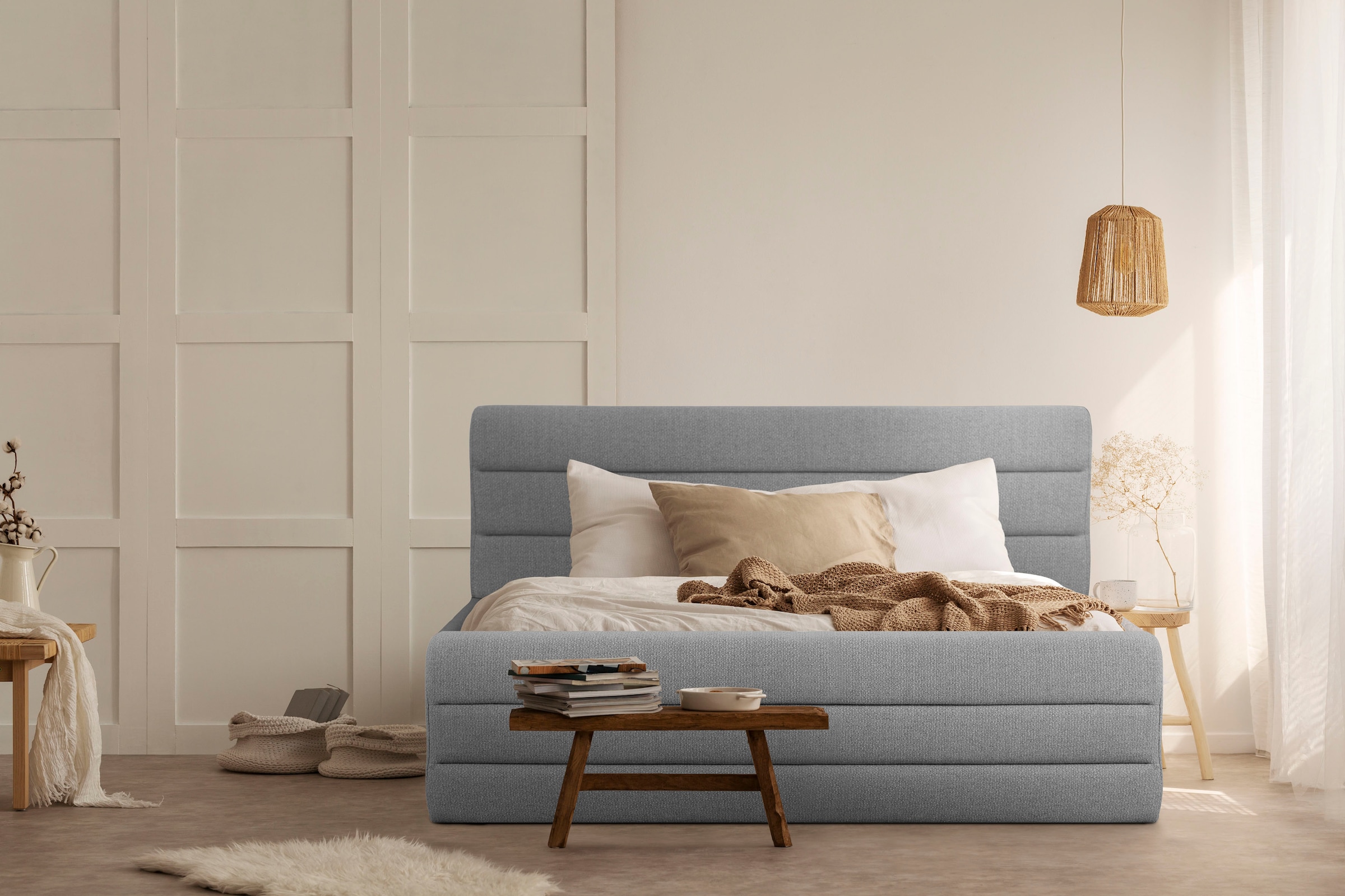 Home affaire Polsterbett "Merrit" Quernaht im Kopf- und Fußteil, in 5 Breit günstig online kaufen