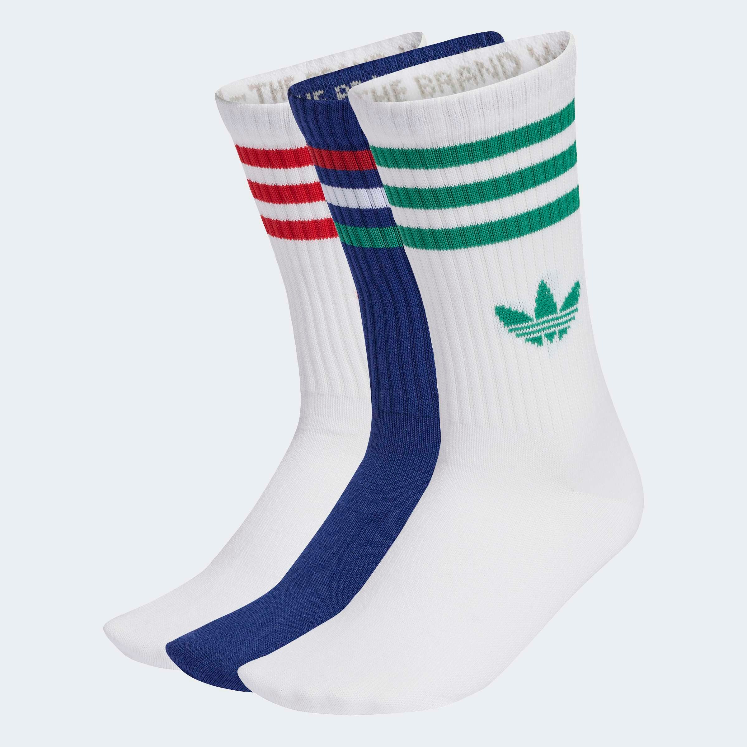 Herren Sportsocken "3S CREW S 3P", ADIDAS ORIGINALS, Gr. XLcrew blau, weiß, weiß, Obermaterial: 49% Baumwolle, 48% Polyester, 2% Elasthan, 1%