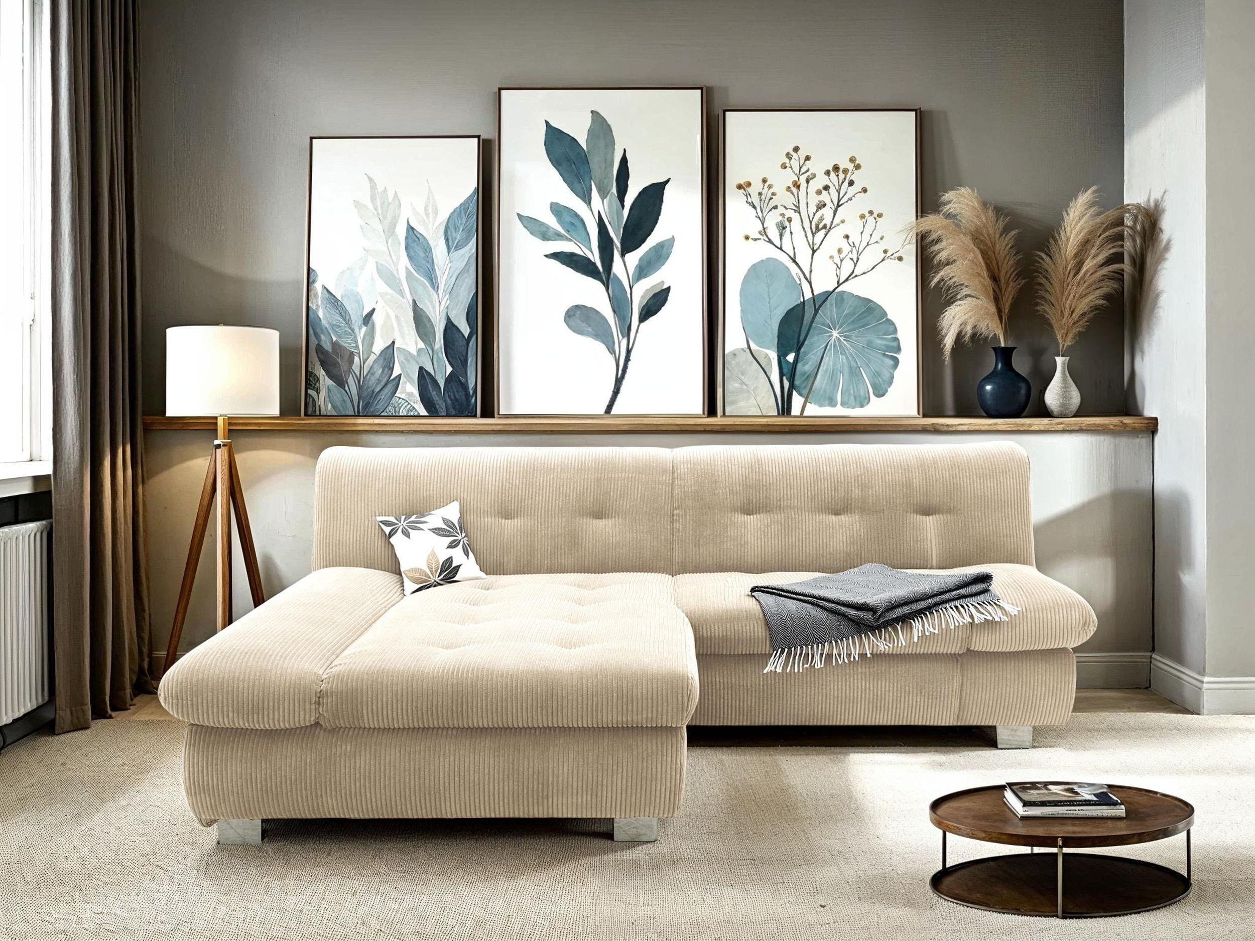 DOMO collection Ecksofa "100031 234x157 cm, kompakt, komfortabel & bequem, L-Form" whlw. mit Bettfunktion und Armteilverstellung