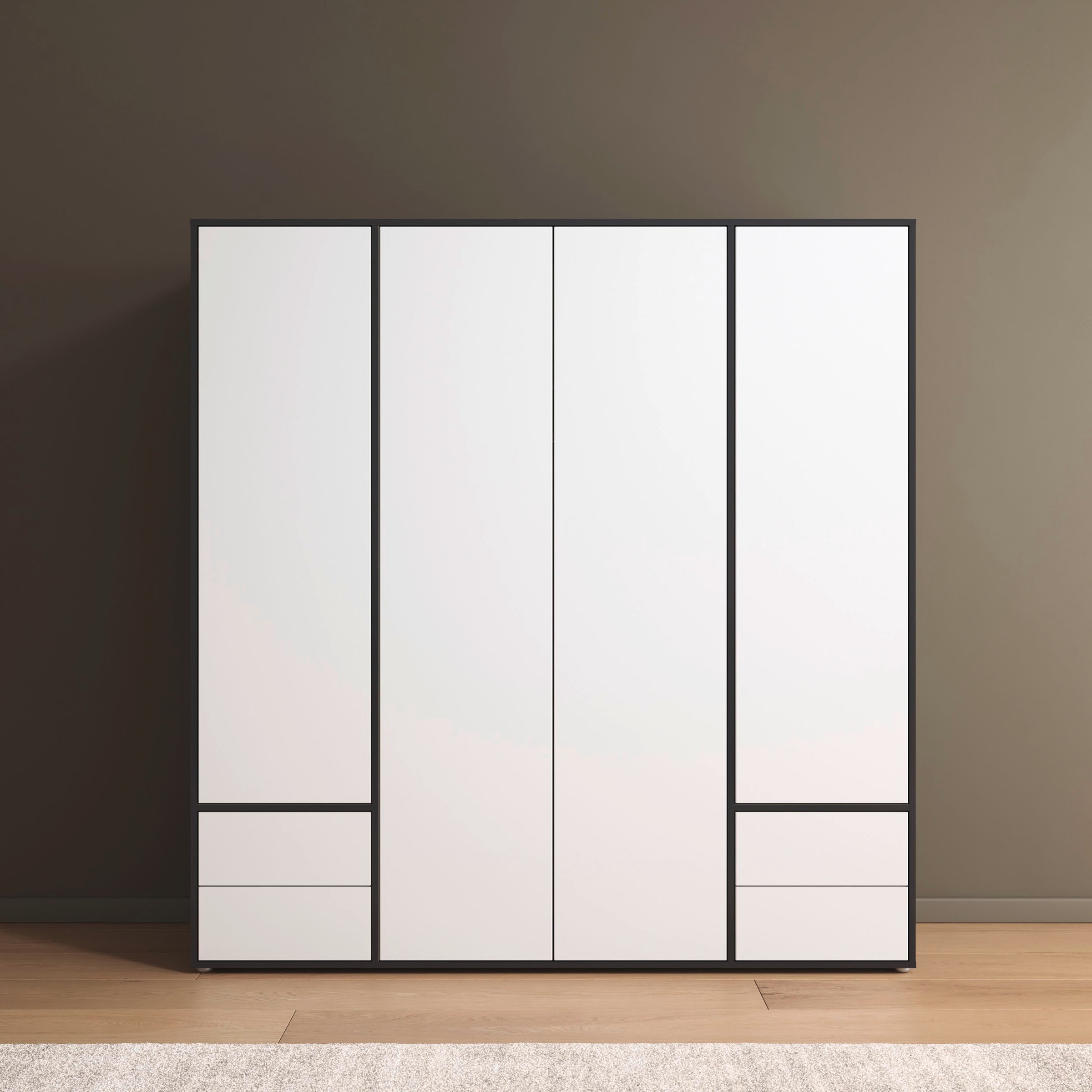 rauch Drehtürenschrank »Kleiderschrank Schrank Garderobe Wäscheschrank NABILA viel Stauraum«, (in 3 verschiedenen Ausstattungen BASIC/CLASSIC/PREMIUM), mit 2 Schubladen und Push-to-Open Funktion TOPSELLER MADE IN GERMANY