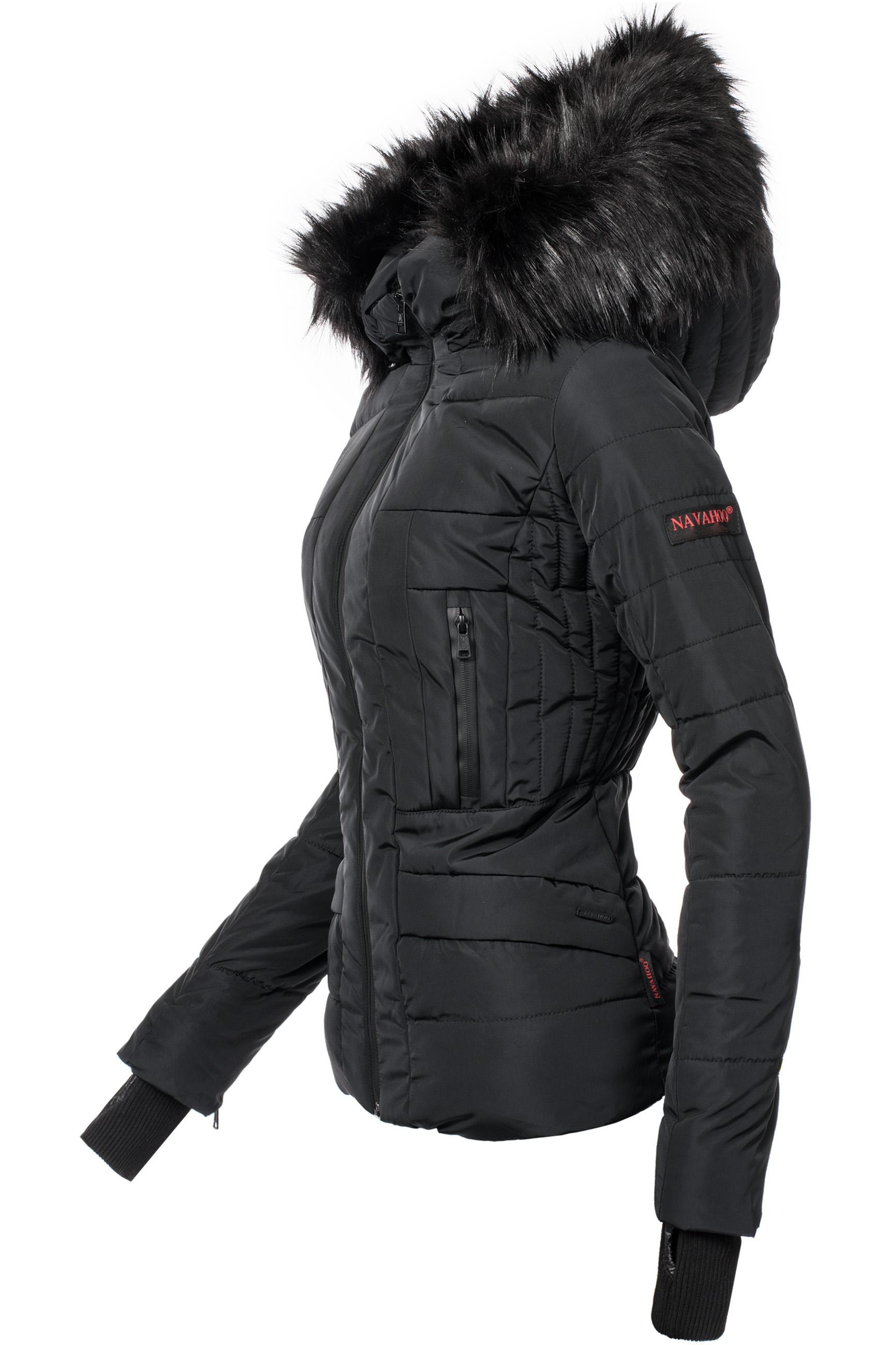 Navahoo Steppjacke »Adele«, mit Kapuze, hochwertige Winterjacke mit edler Kunstfell- Kapuze