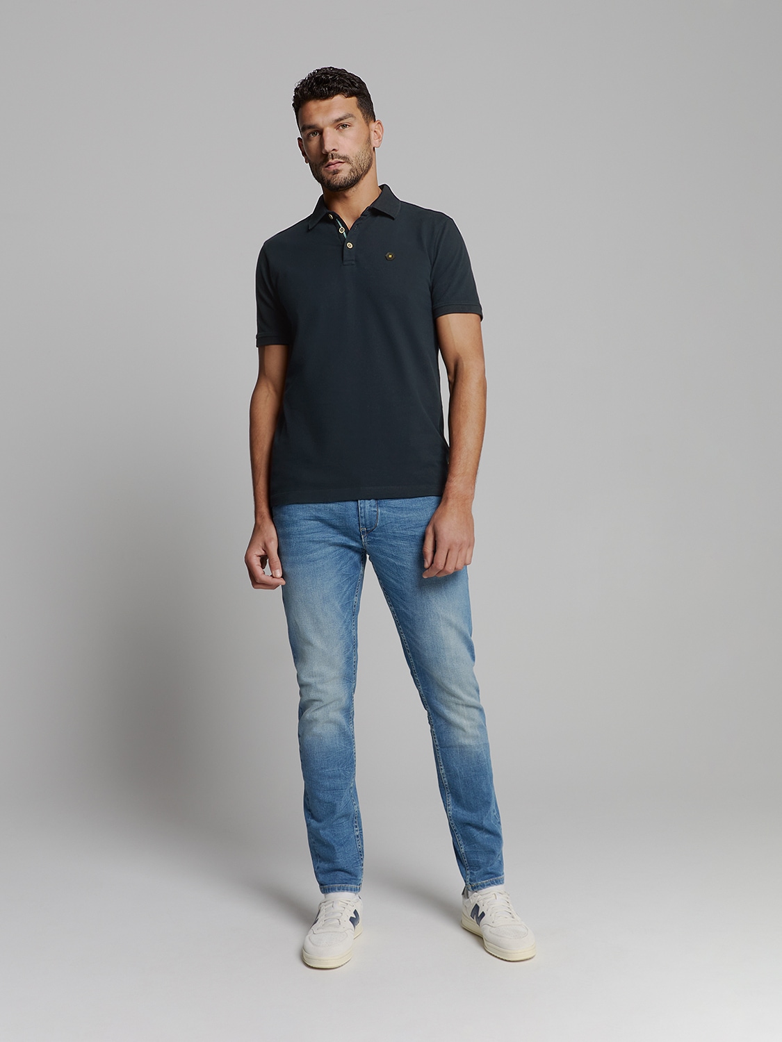 NO EXCESS Poloshirt »No Excess Poloshirt Polo Pique Garment Dyed«
