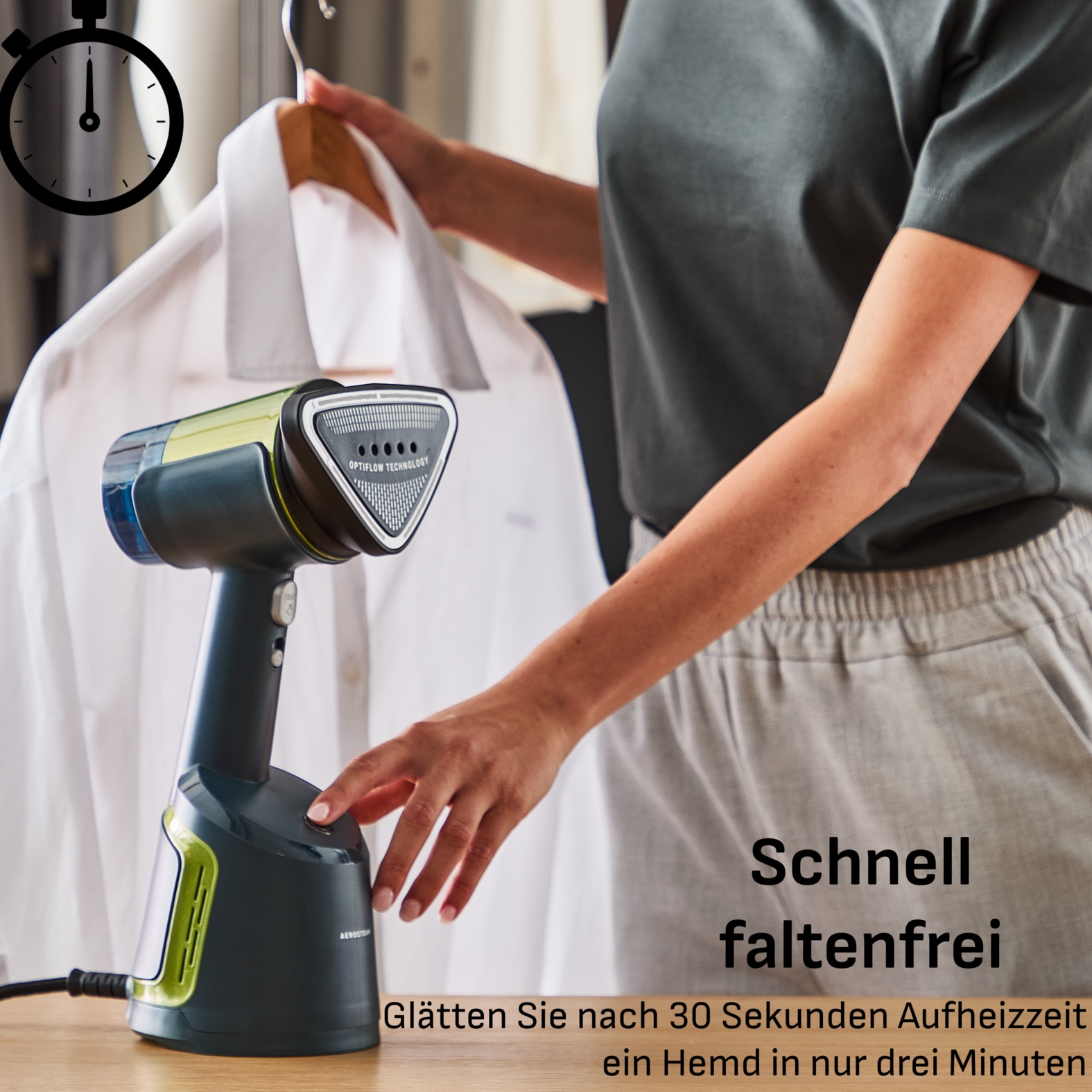 Tefal Dampfbürste »AeroSteam, kombiniert Dampf, einen beheizten Kopf und Ansaugung« 1400 W Dampfglätter mit 3 Nutzungsmodi, 100 ml abnehmbarer Wassertank, DT9810