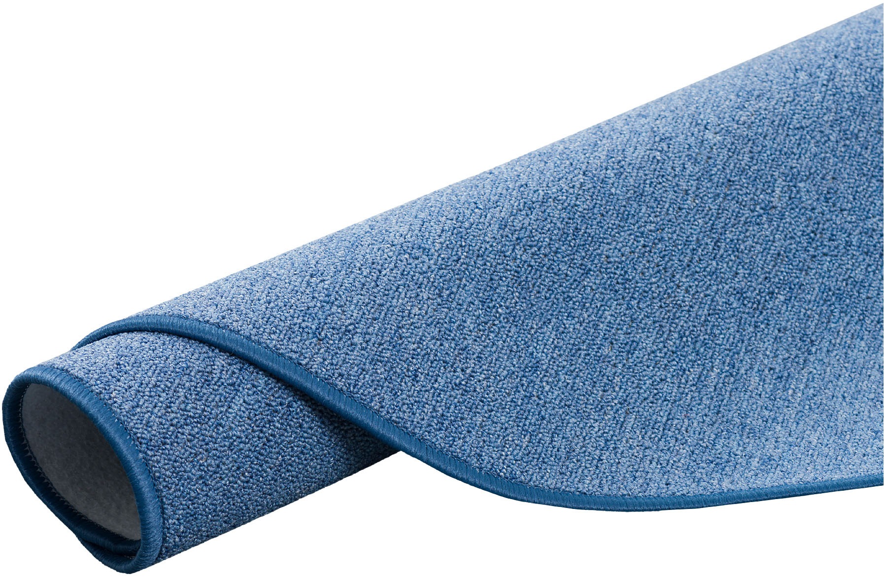 Teppich MY HOME "Fortis, Schlinge, Made in Netherlands", blau, H:5mm Ø:300cm, Kunstfaser, Teppiche, Teppich, Uni Farben, gekettelt, strapazierfähig, Wohnzimmer 3