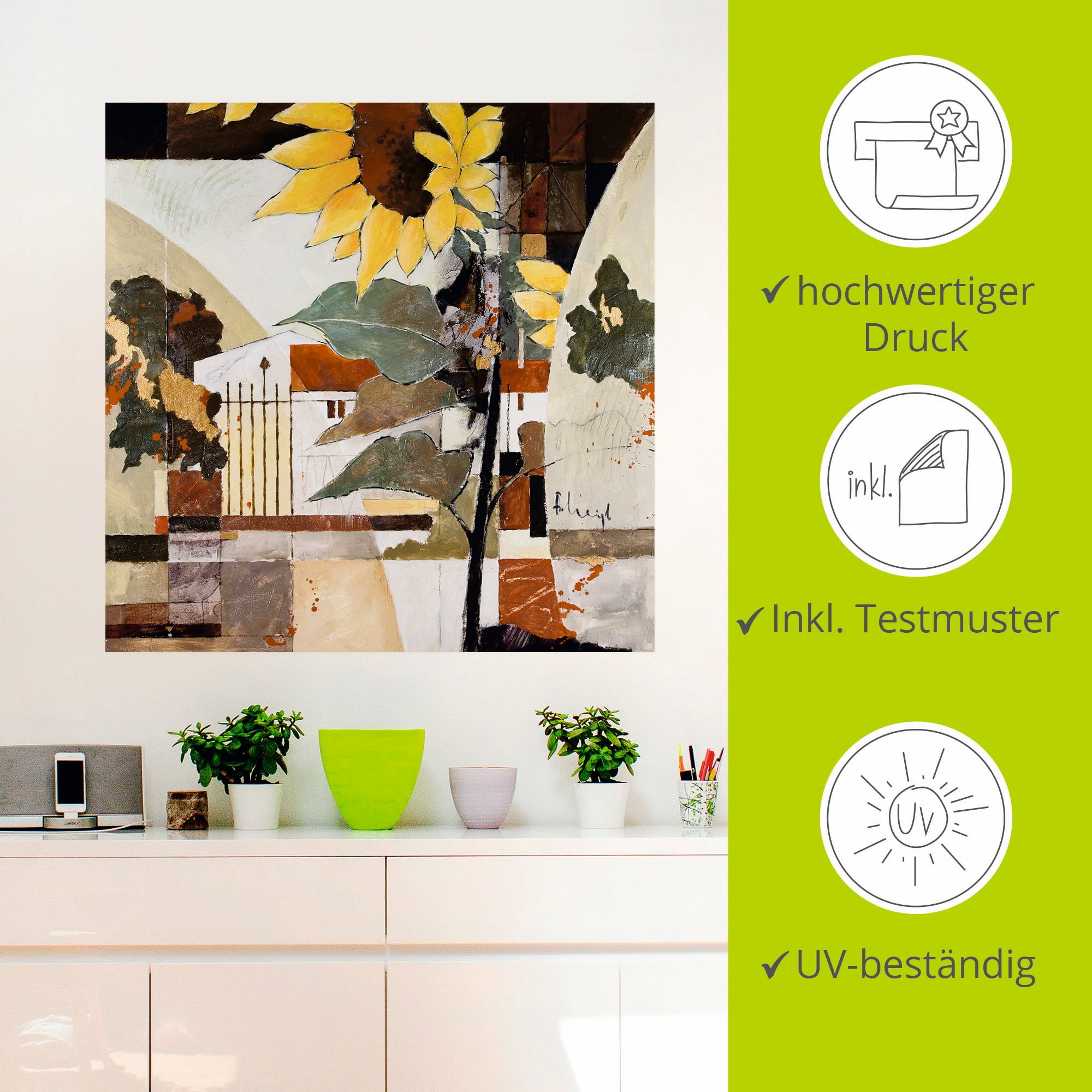Artland Wandfolie »Sonnenblumen I«, Blumen, (1 St.), selbstklebend