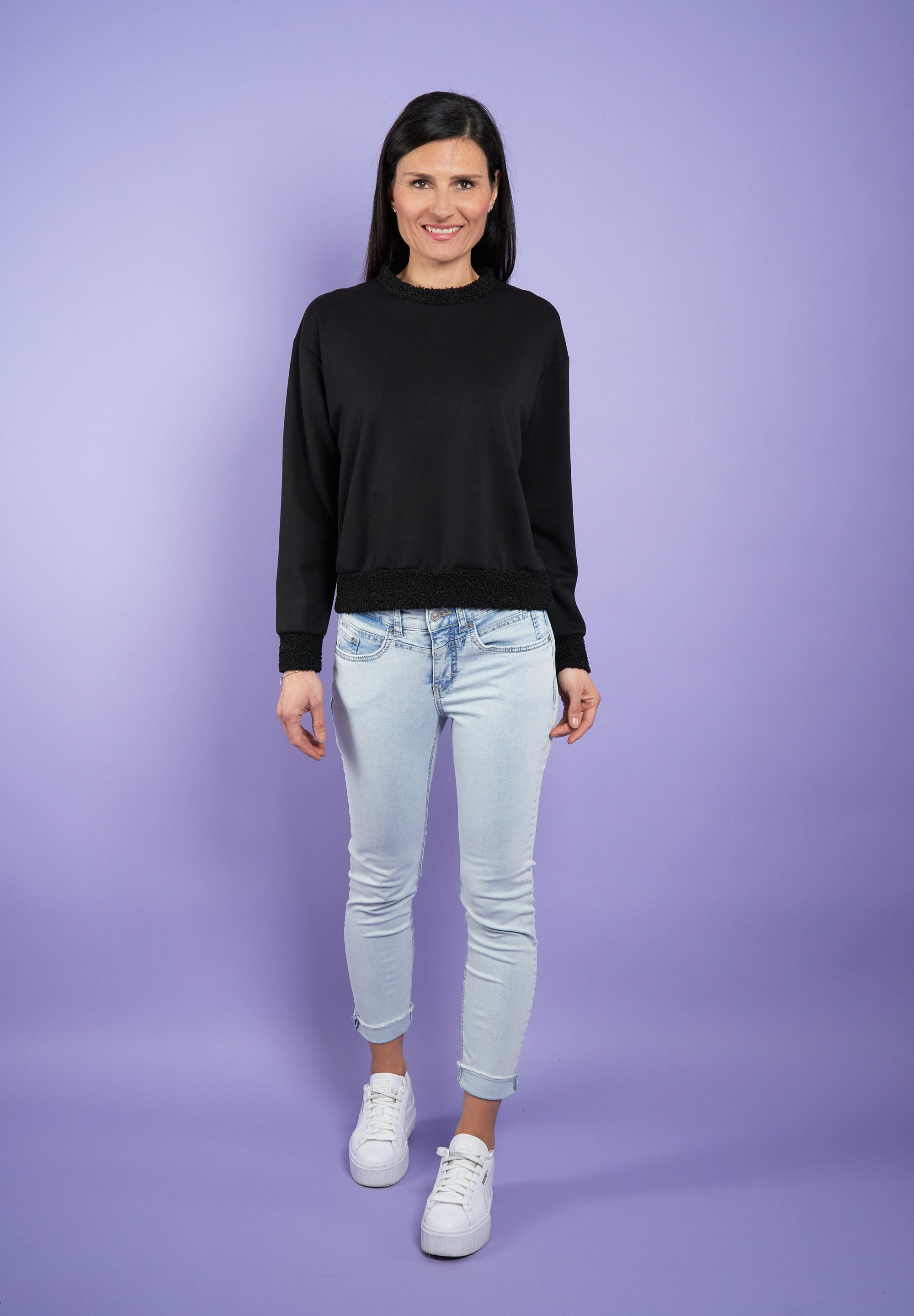 Seidel Moden Rundhalspullover "Exklusiv bei OTTO" mit Teddyplüsch-Bündchen günstig online kaufen