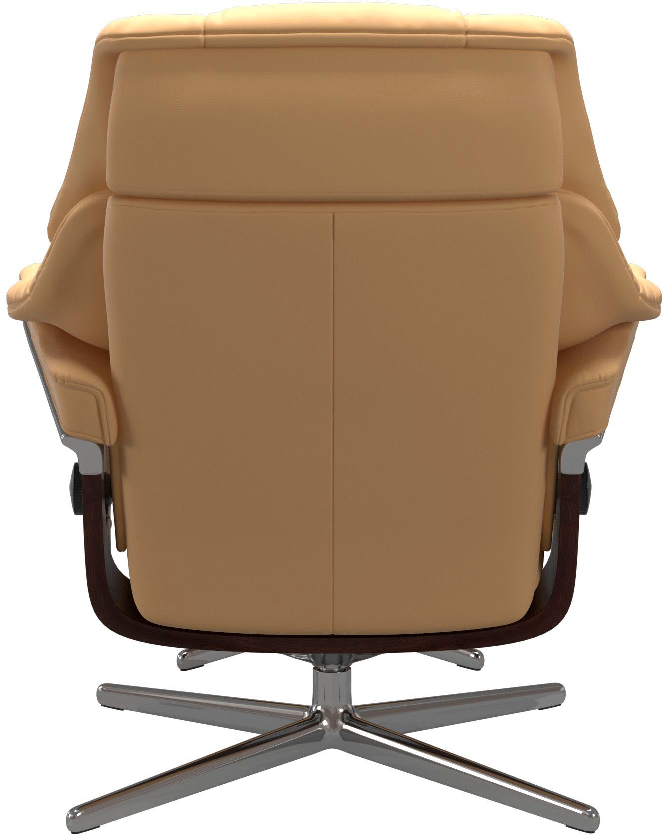 Stressless® Relaxsessel »Reno«, (Set, Relaxsessel mit Hocker), mit Hocker, mit Cross Base, Größe S, M & L, Holzakzent Braun
