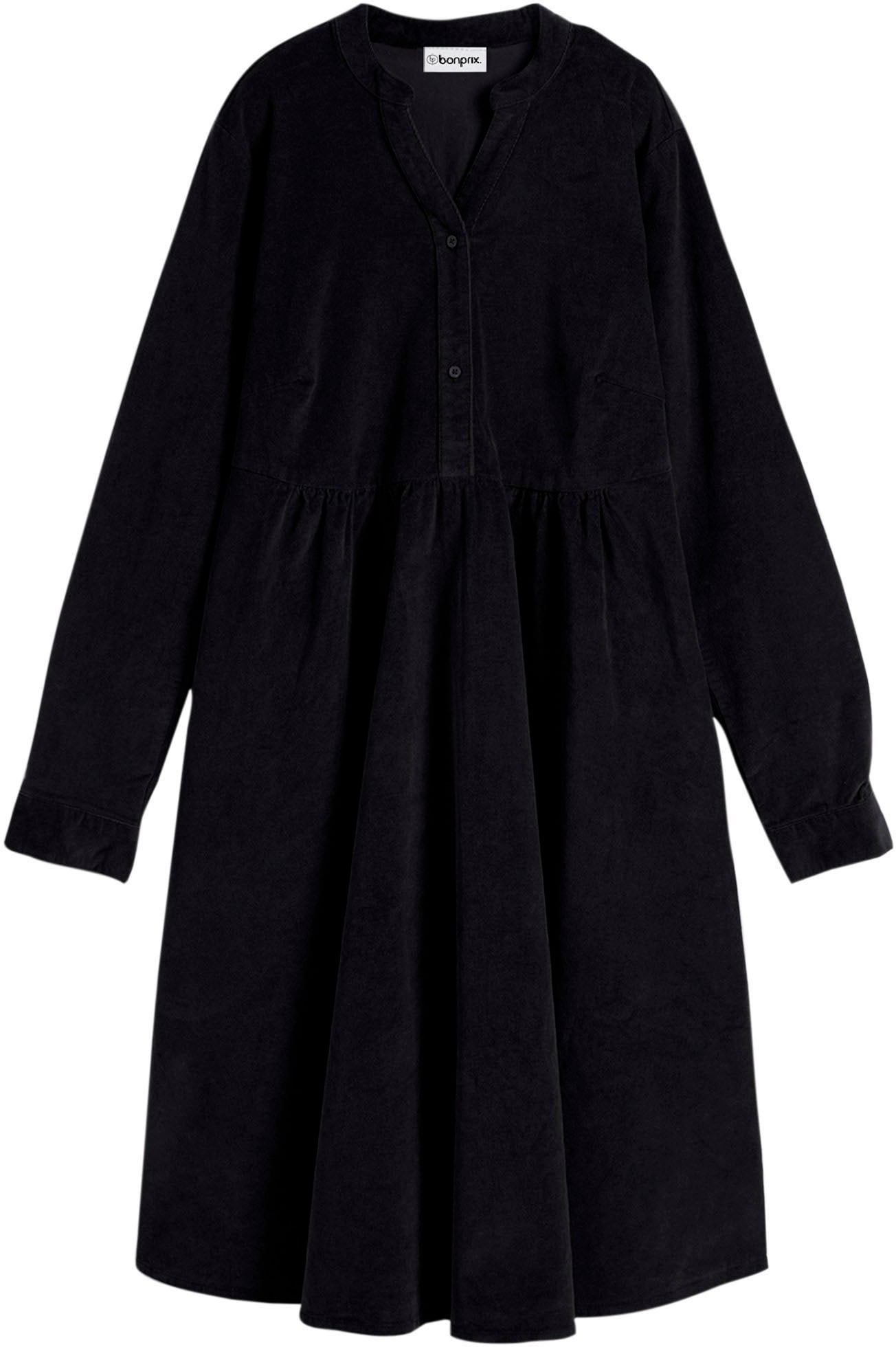 bonprix Midikleid »Kleid aus Baumwollcord« für entspannten Look, aus weichem Baumwollcord, mit Elasthan-Anteil
