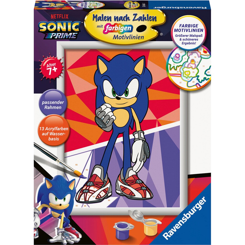 Ravensburger Malen nach Zahlen »Netflix Sonic Prime, Sonic: New Yoke City«, Made in Europe; FSC® - schützt Wald - weltweit