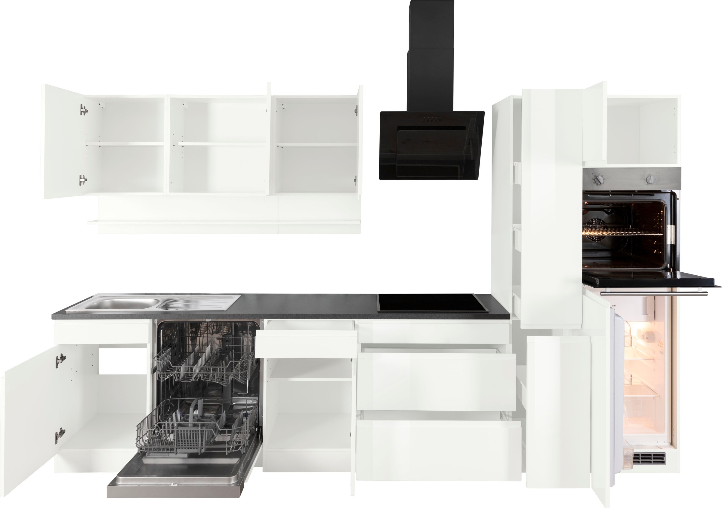 KOCHSTATION Küchenzeile »KS-Virginia« Breite 330 cm, wahlweise mit Induktion