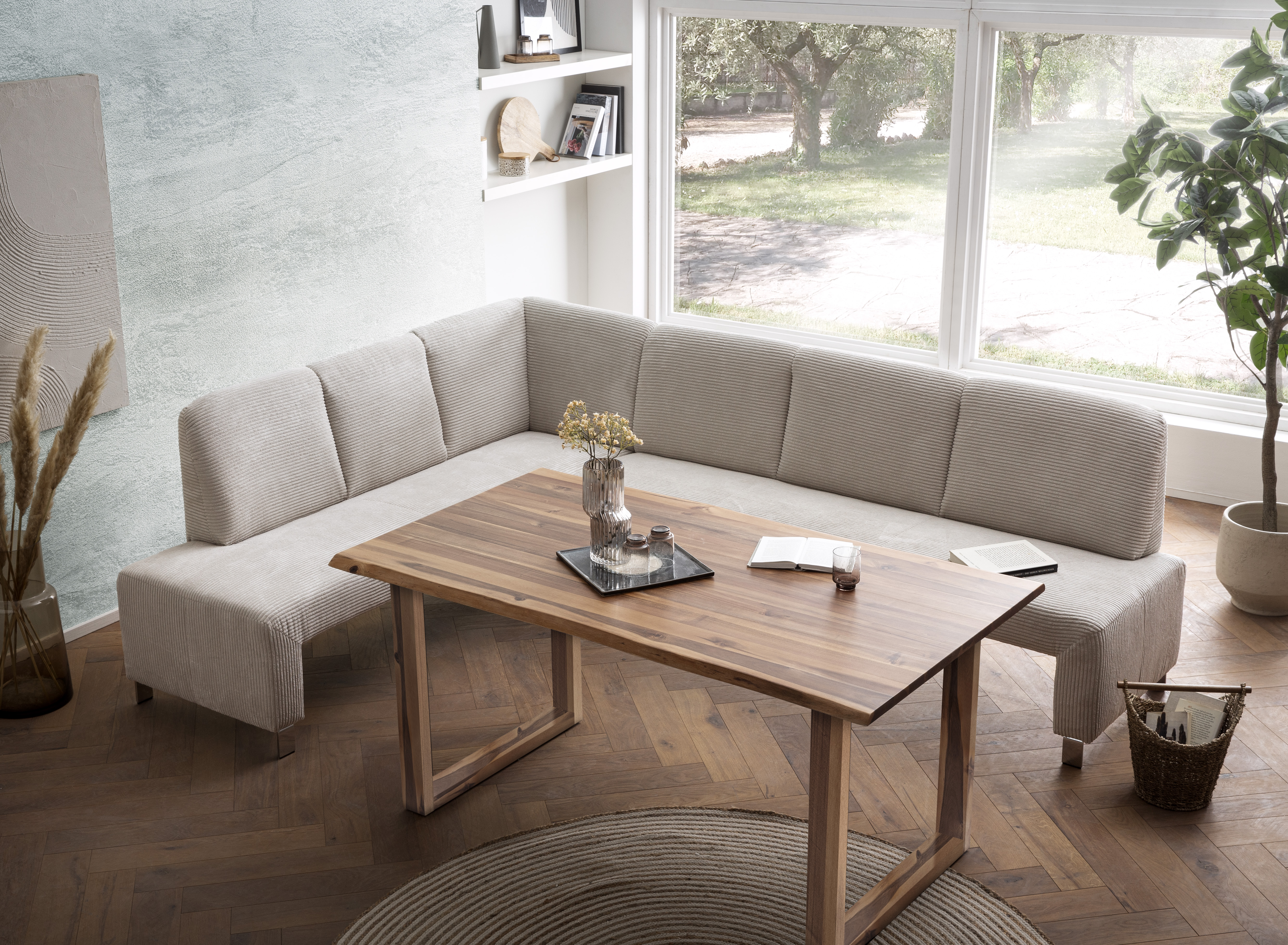 exxpo - sofa fashion Eckbank "Intenso, modern, 263/198 cm (B/T)" hohe Bodenfreiheit, frei im Raum stellbar, hoher Sitzkomfort
