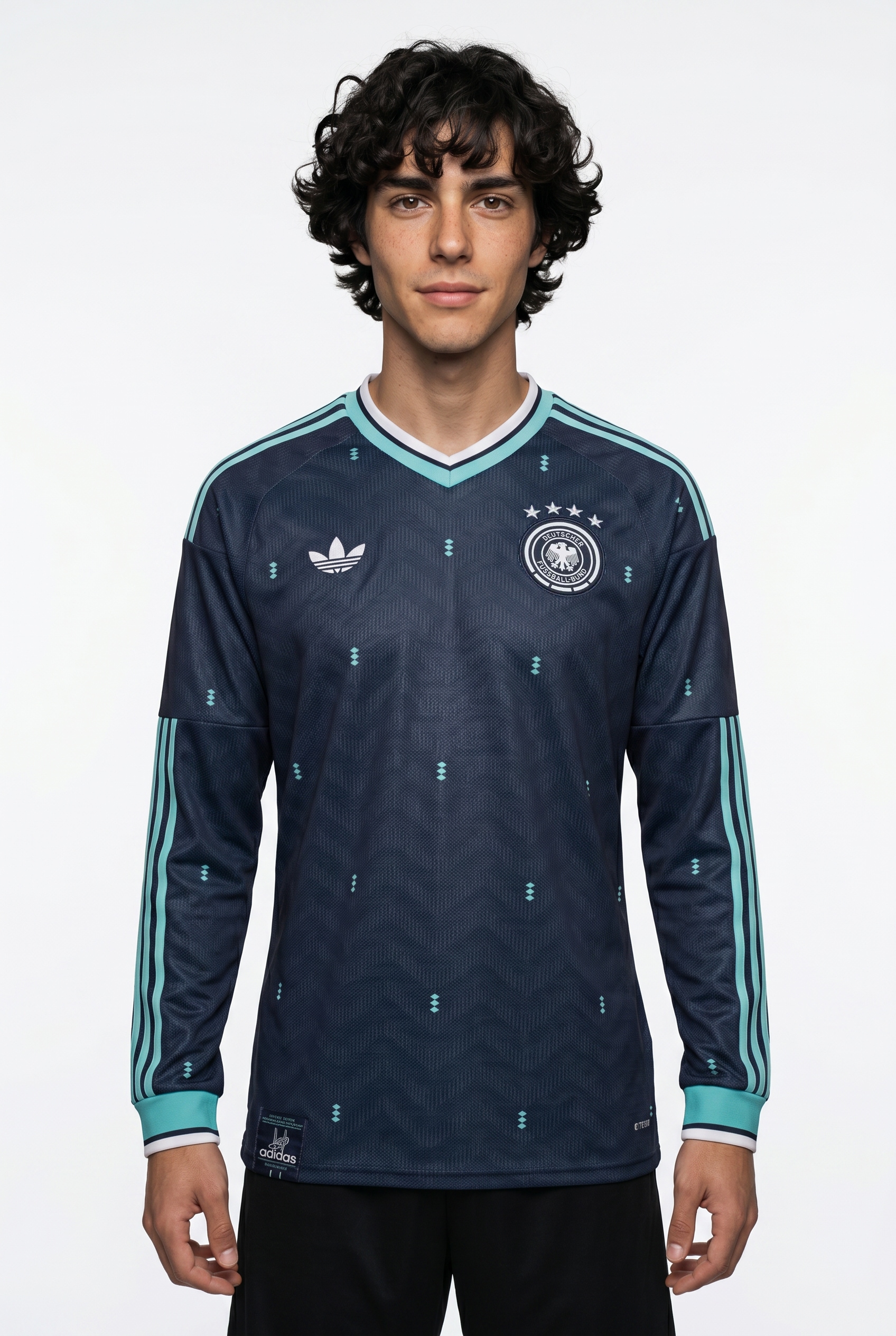 adidas Performance Fußballtrikot "DFB A JSY L" mit V-Ausschnitt, mit Climacool Technologie, schmal geschnitten