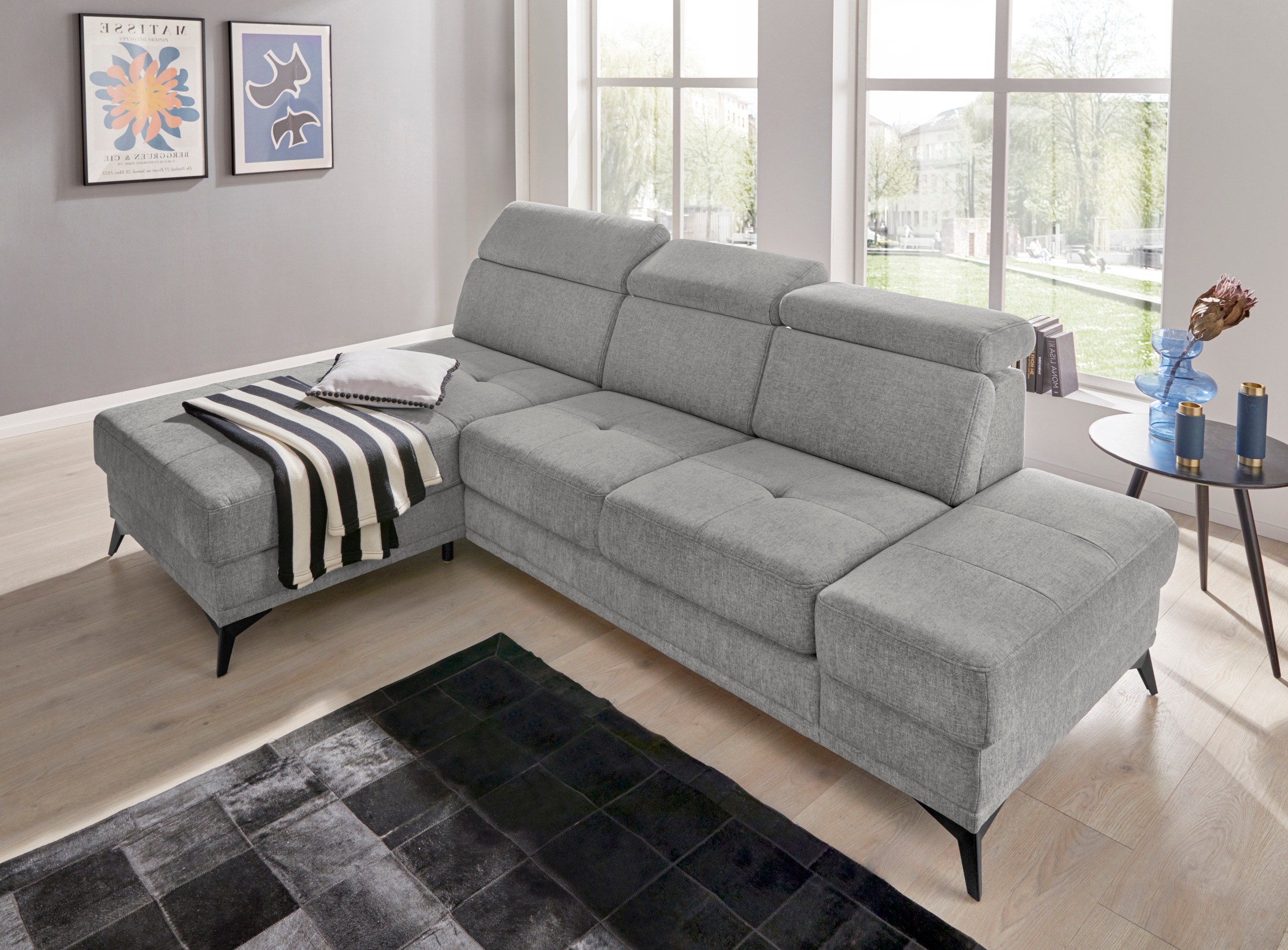 Home affaire Ecksofa "Cardiz L-Form" inkl.Kopfteilverstellung und Federkern günstig online kaufen