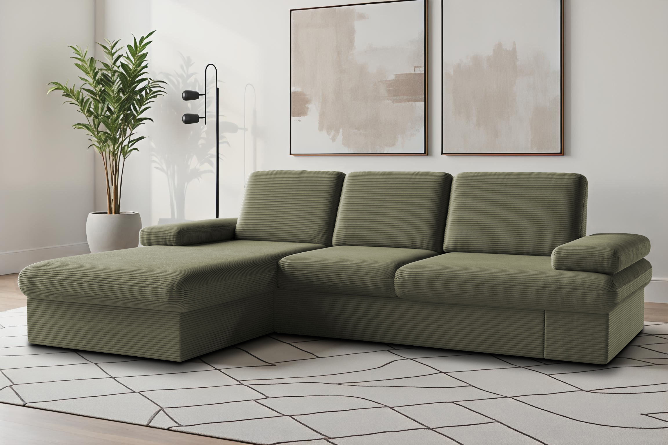 sit&more Ecksofa "Moreno L-Form, B: 247 cm" mit Armteilverstellung, optional Schlaffunktion