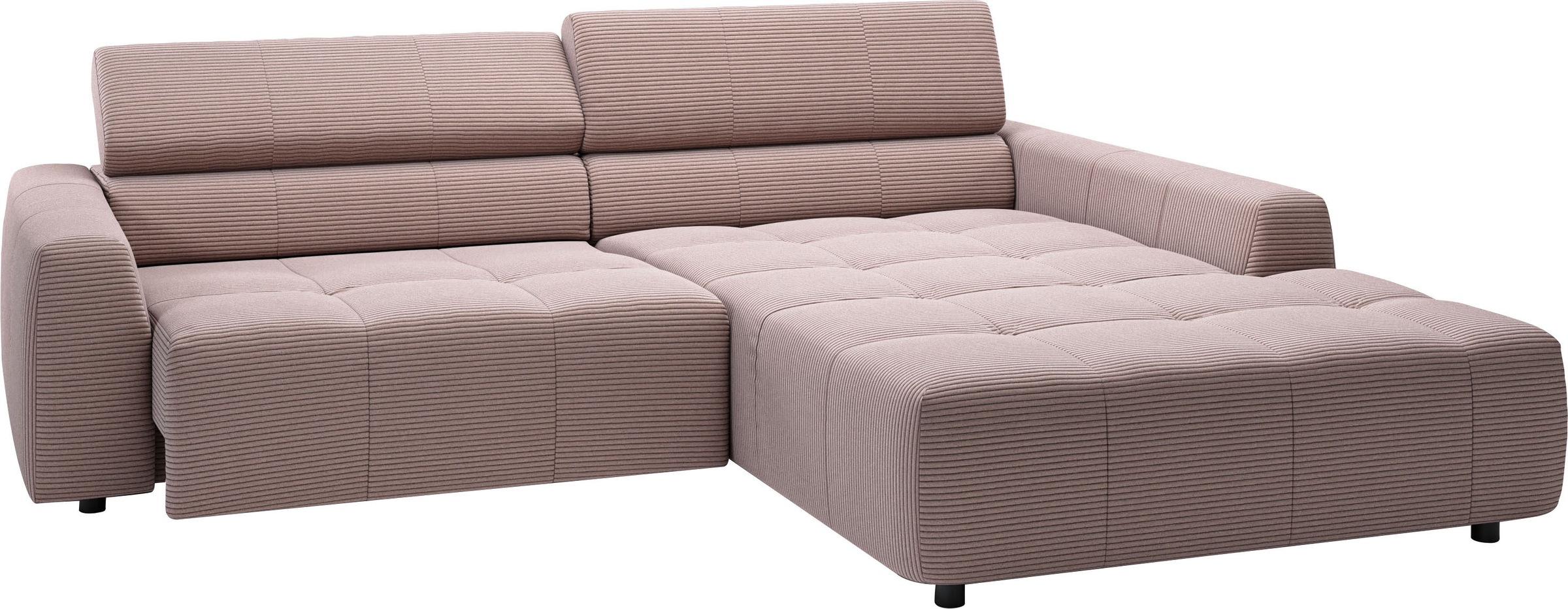 3C Candy Ecksofa »Denver auch mit Cord- und Easy care-Bezug, Kopfteilverstellung L-Form«, wahlweise. mit motorischer Sitztiefenverstellung