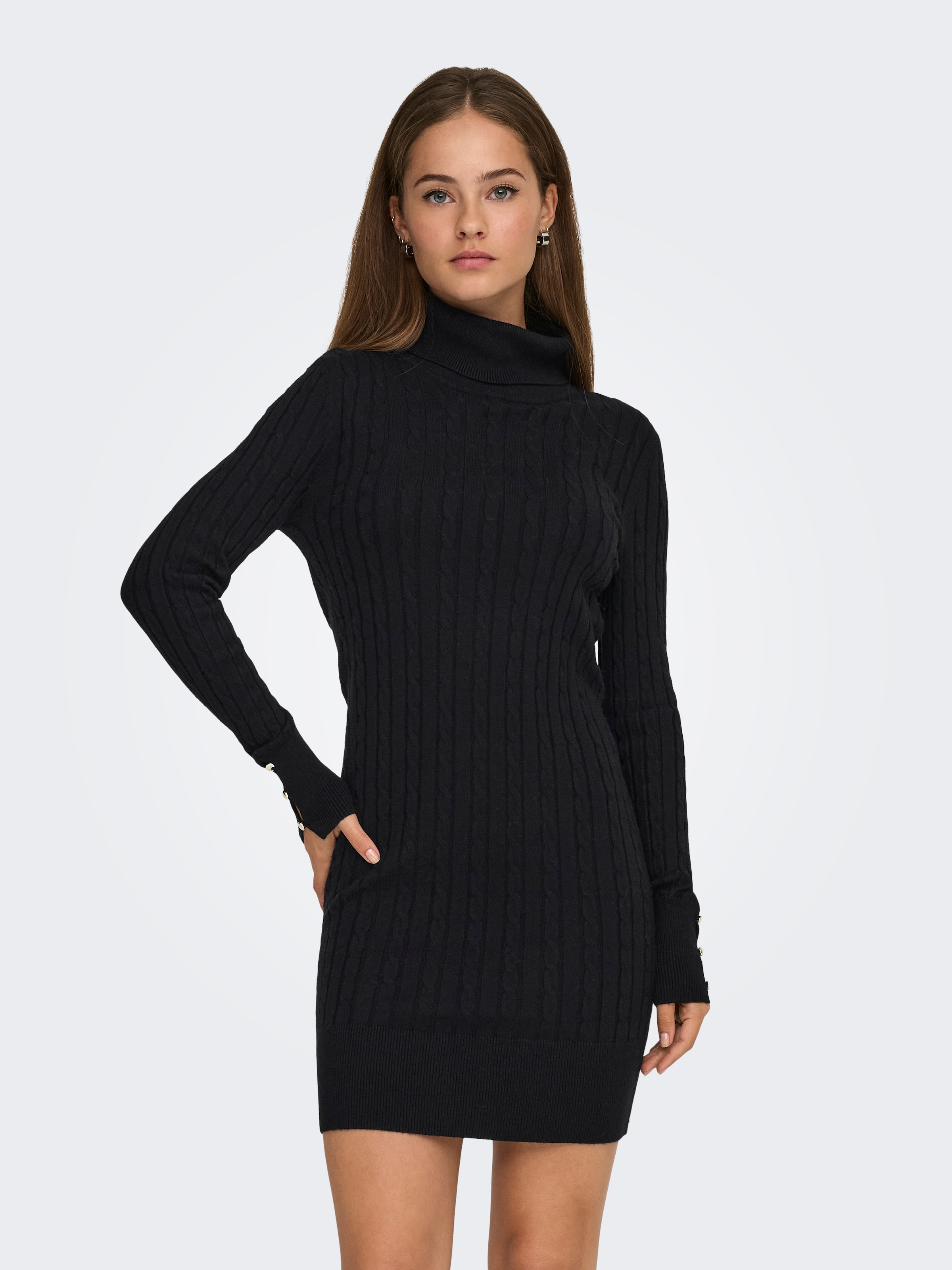 ONLY Strickkleid "ONLLOUIS LS ROLLNECK CABLE DRESS AT KNT" günstig online kaufen