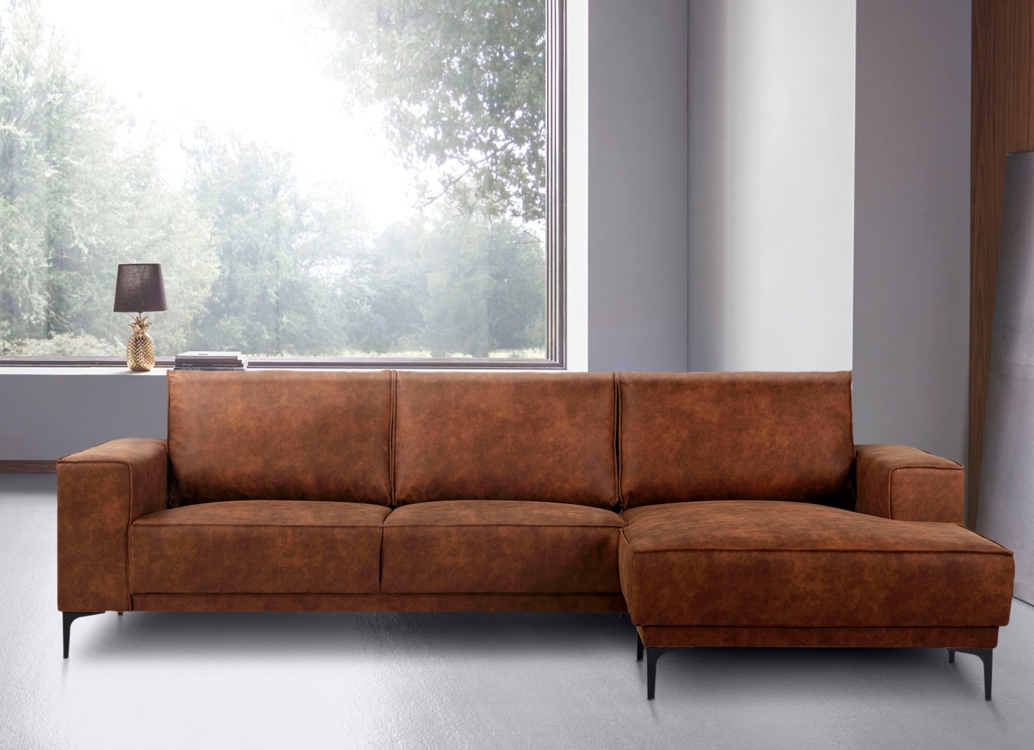 Places of Style Ecksofa "Polsterecke Oland, Struktur, Flachgewebe, Luxus-Mi günstig online kaufen
