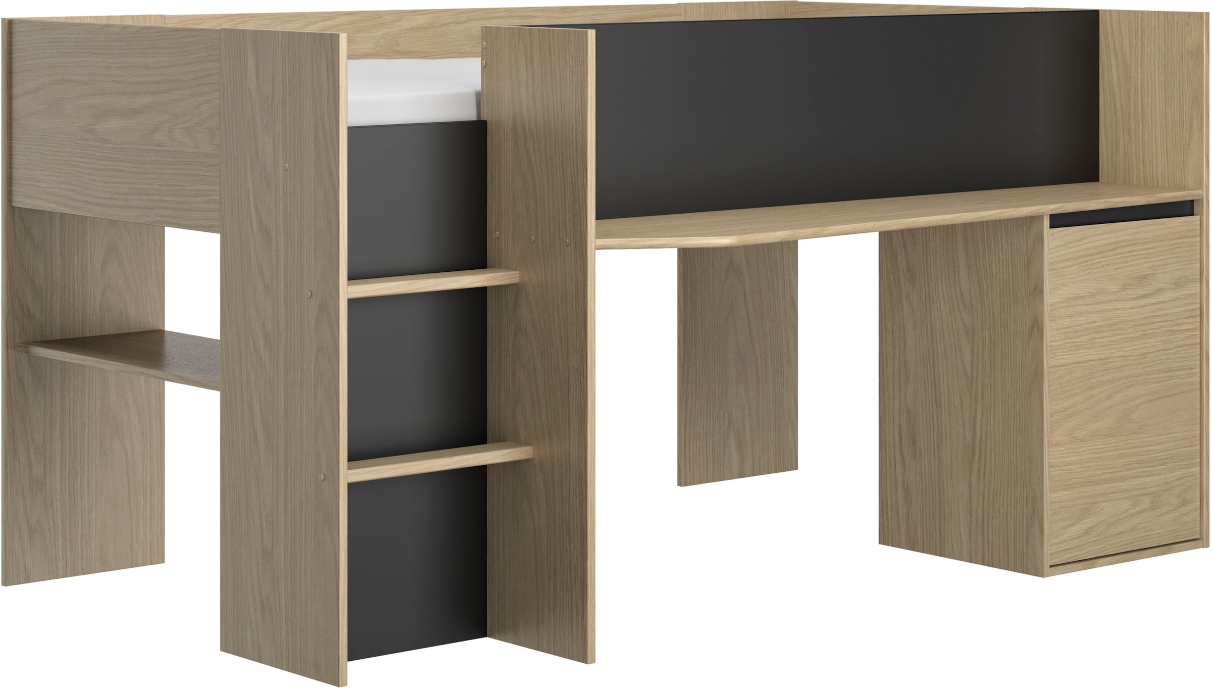 Gami Schlafzimmer-Set »NAEL SET N°2 4tlg« Set, 4 Stk. tlg. Praktisches Bett und sehr geräumigem Stauraum