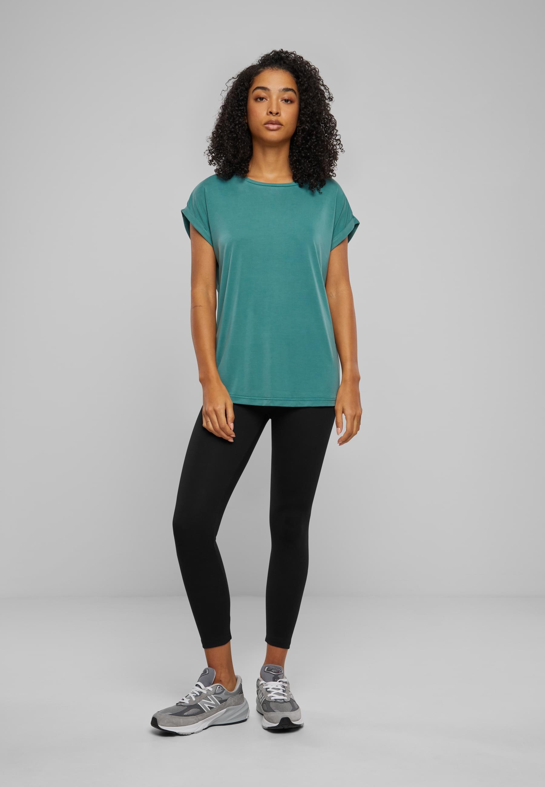 URBAN CLASSICS Kurzarmshirt »Urban Classics Damen Ladies Modal Extended Shoulder Tee«, (1 tlg.)