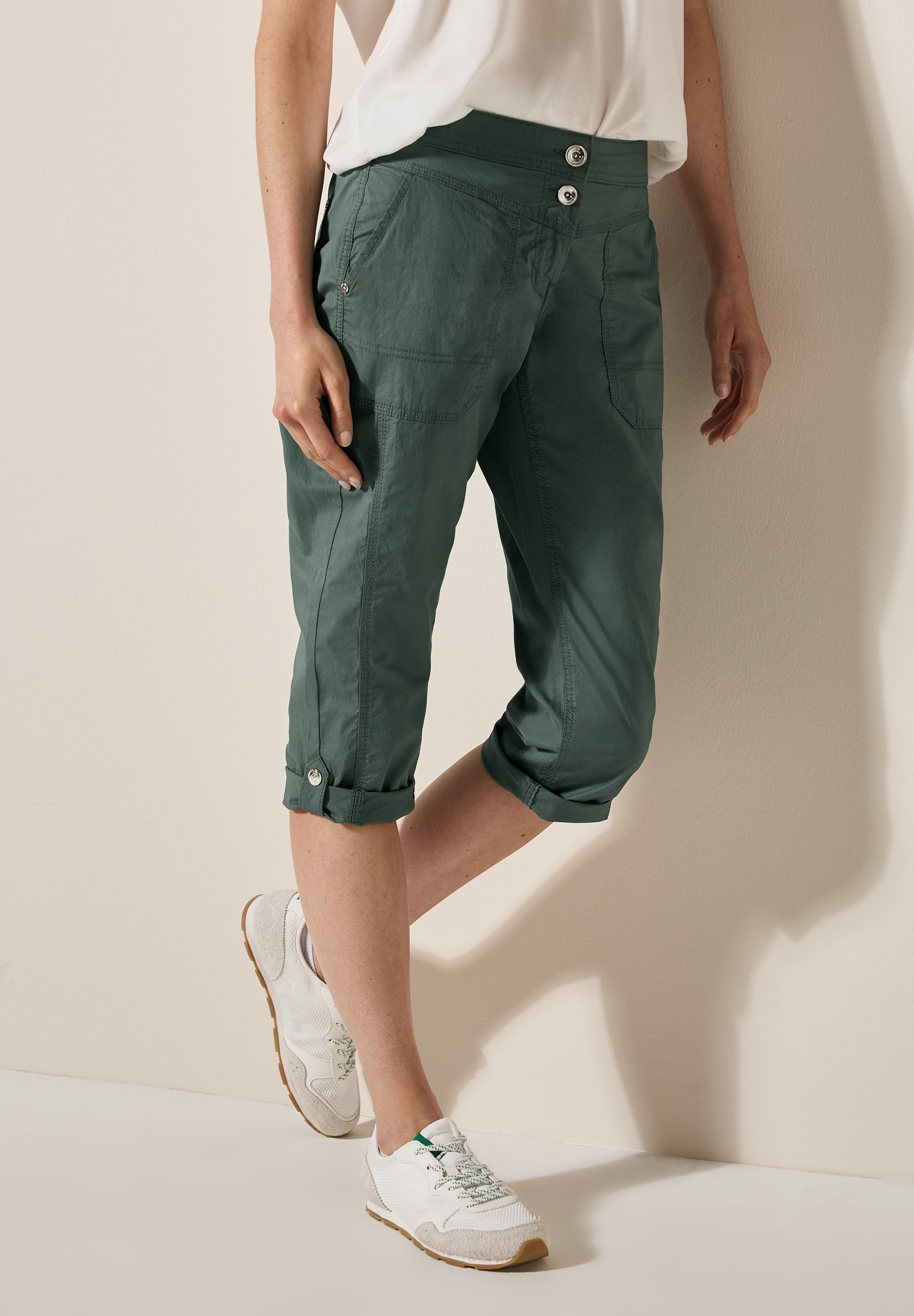 Cecil Caprihose "Style New York", mit Knopfdetails am Bund günstig online kaufen
