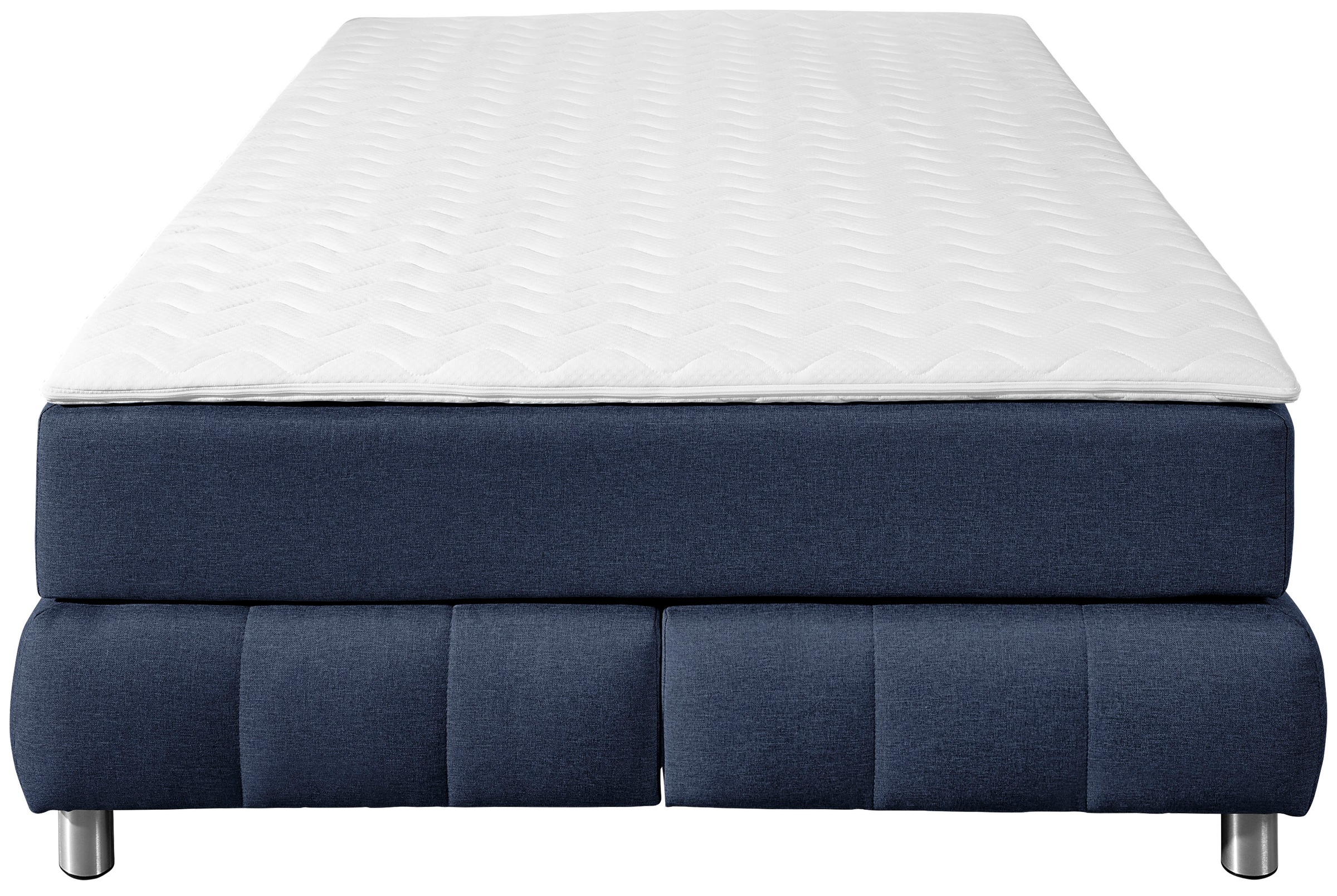 Boxspringbett HOME AFFAIRE "Salo", blau, B:146cm L:206cm, Komplettbetten, Boxspringbett, Ohne Kopfteil, inkl. Topper, auch in Überlänge 220 cm 2