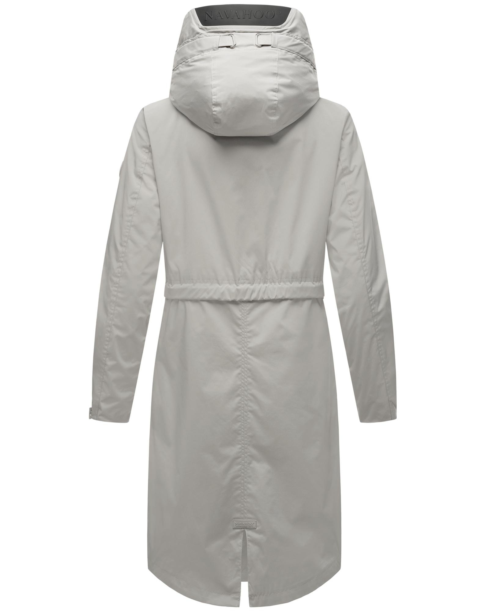 Thumbnail - Navahoo Kurzmantel "Silberperlee" stylischer langer Mantel mit Kapuze