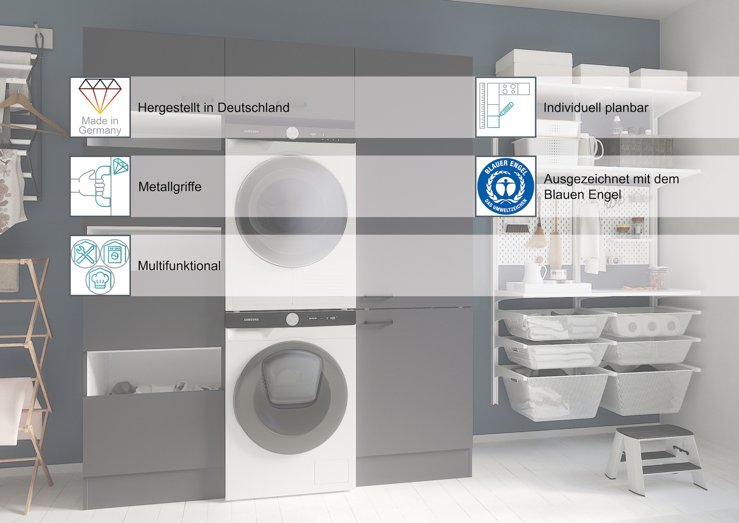 OPTIFIT Pantryküche »OPTImulti« Breite 100 cm, mit 2-Platten-Glaskeramikkochfeld