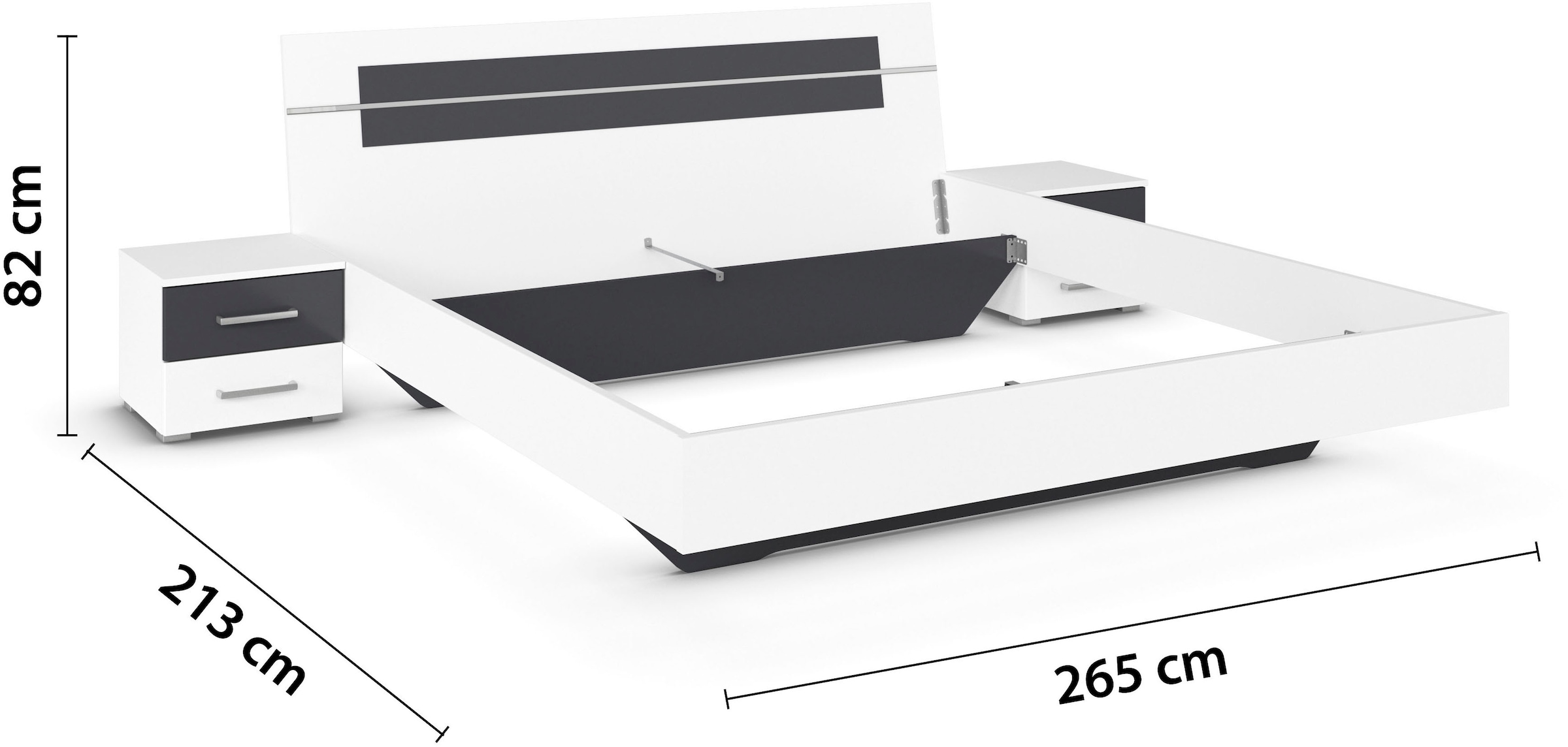 rauch Schlafzimmer-Set »Komplettschlafzimmer Schlafzimmer BURANO mit Schrank in 3 Breiten,«, (Set, 4 tlg.), Bett 180x200 cm und 2 Nachttischen MADE IN GERMANY