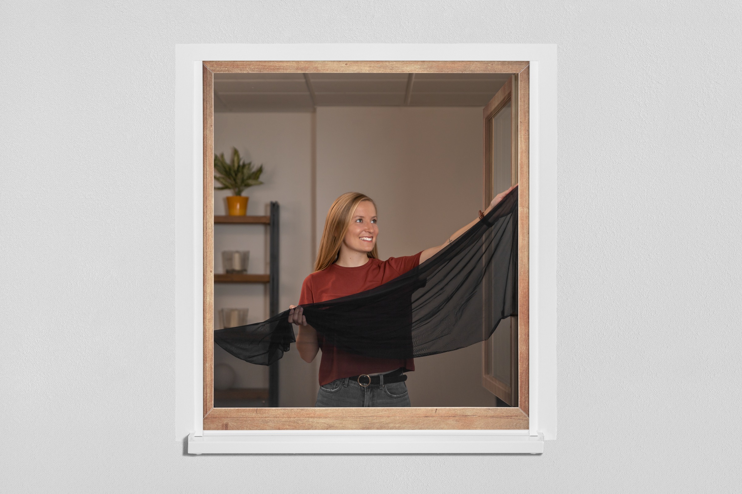 SCHELLENBERG Fliegengitter-Gewebe »Elastic«, elastischer Insektenschutz für Fenster, 130 x 150 cm, anthrazit