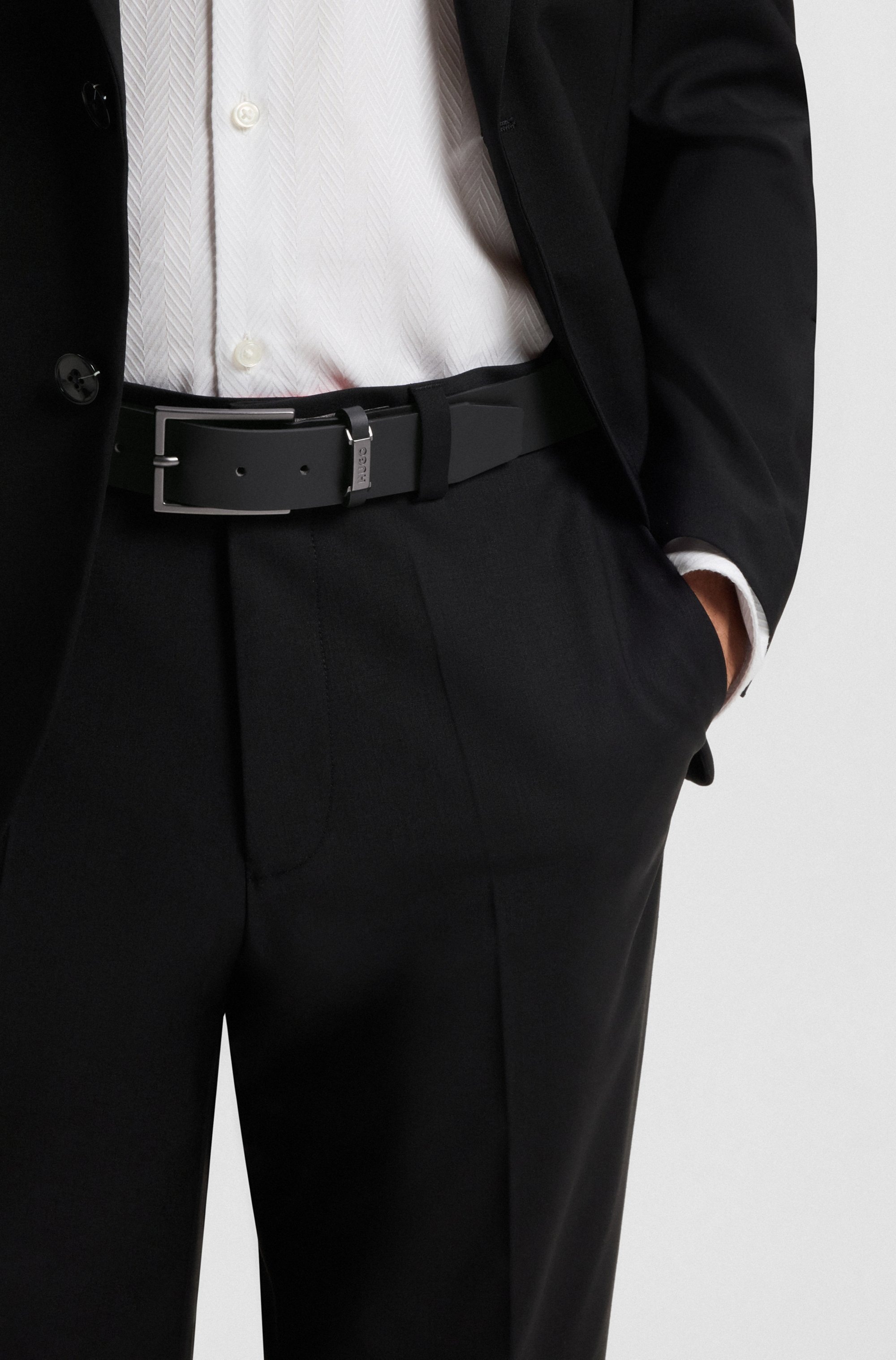 HUGO Ledergürtel "Gabriel Sz35", Mit Markenlabel von HUGO günstig online kaufen