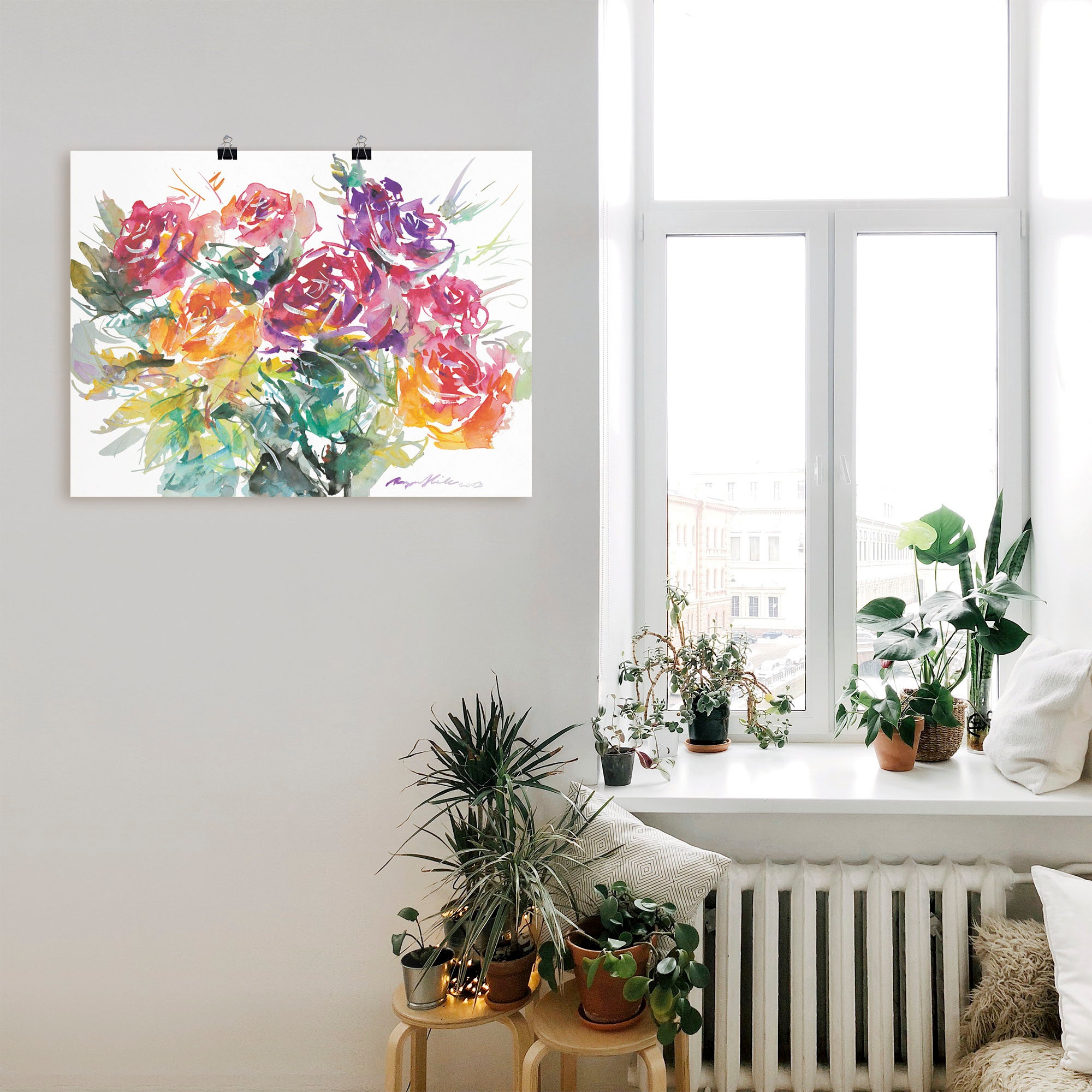 Artland Poster »Rosenstrauß« Blumen 1 Stk. tlg. als Leinwandbild, Poster in verschied. Größen