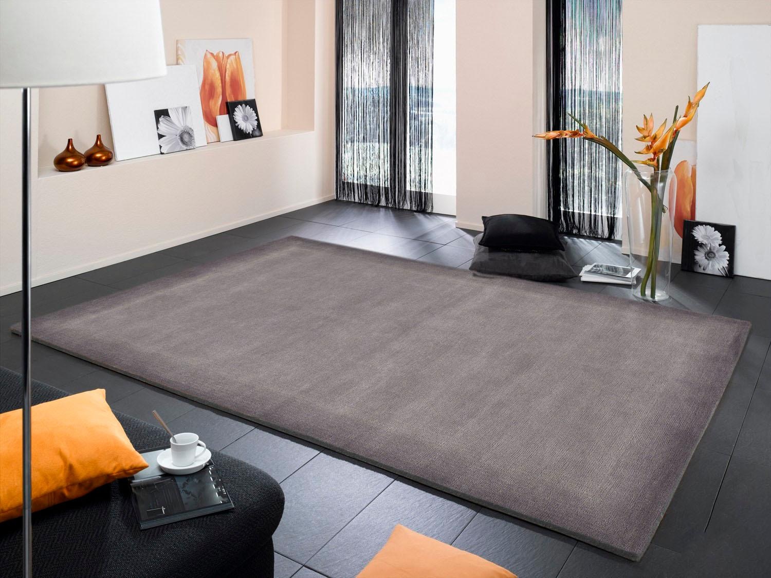 Wollteppich OCI DIE TEPPICHMARKE "Vinciano Tami" Gr. 4, grau, B:170cm H:8mm L:240cm, Wolle, Teppiche, reine Wolle, handgeknüpft, echter Nepal, Wohnzimmer