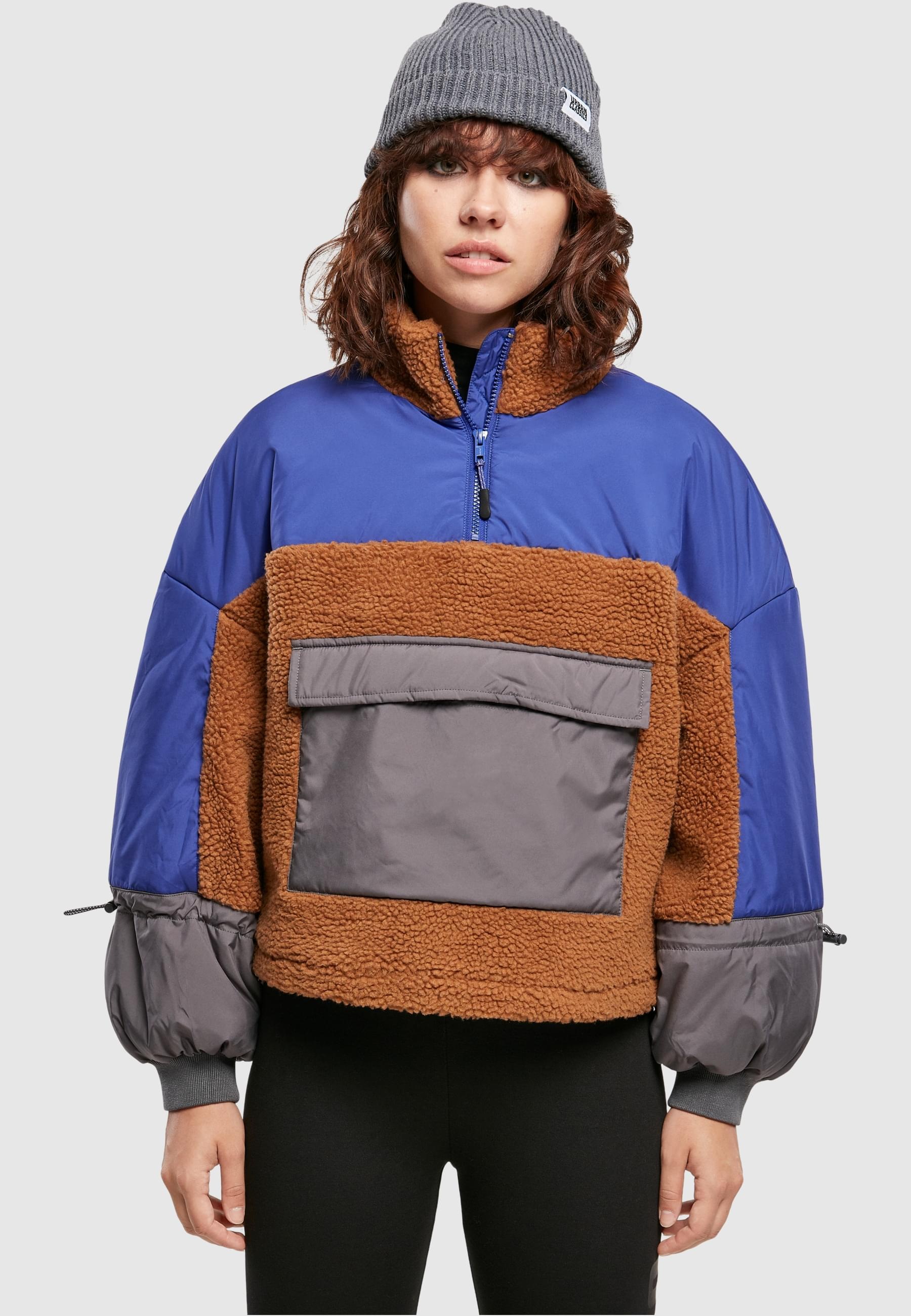 URBAN CLASSICS Allwetterjacke »Urban Classics Damen Ladies Sherpa 3-Tone Pull Over Jacket«, (1 St.), ohne Kapuze