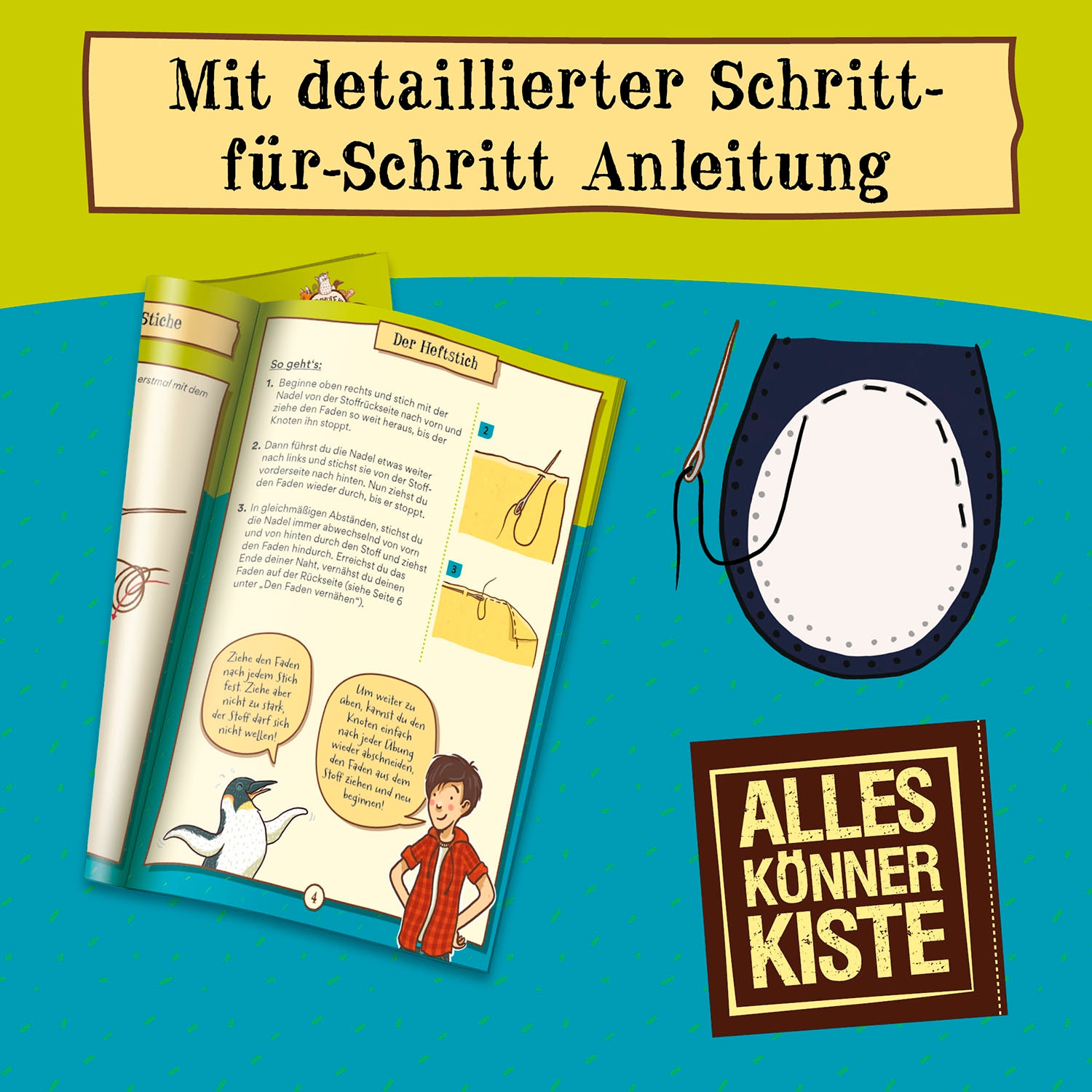 Kosmos Kreativset »AllesKönnerKiste - Die Schule der magischen Tiere Nähspaß mit Juri«