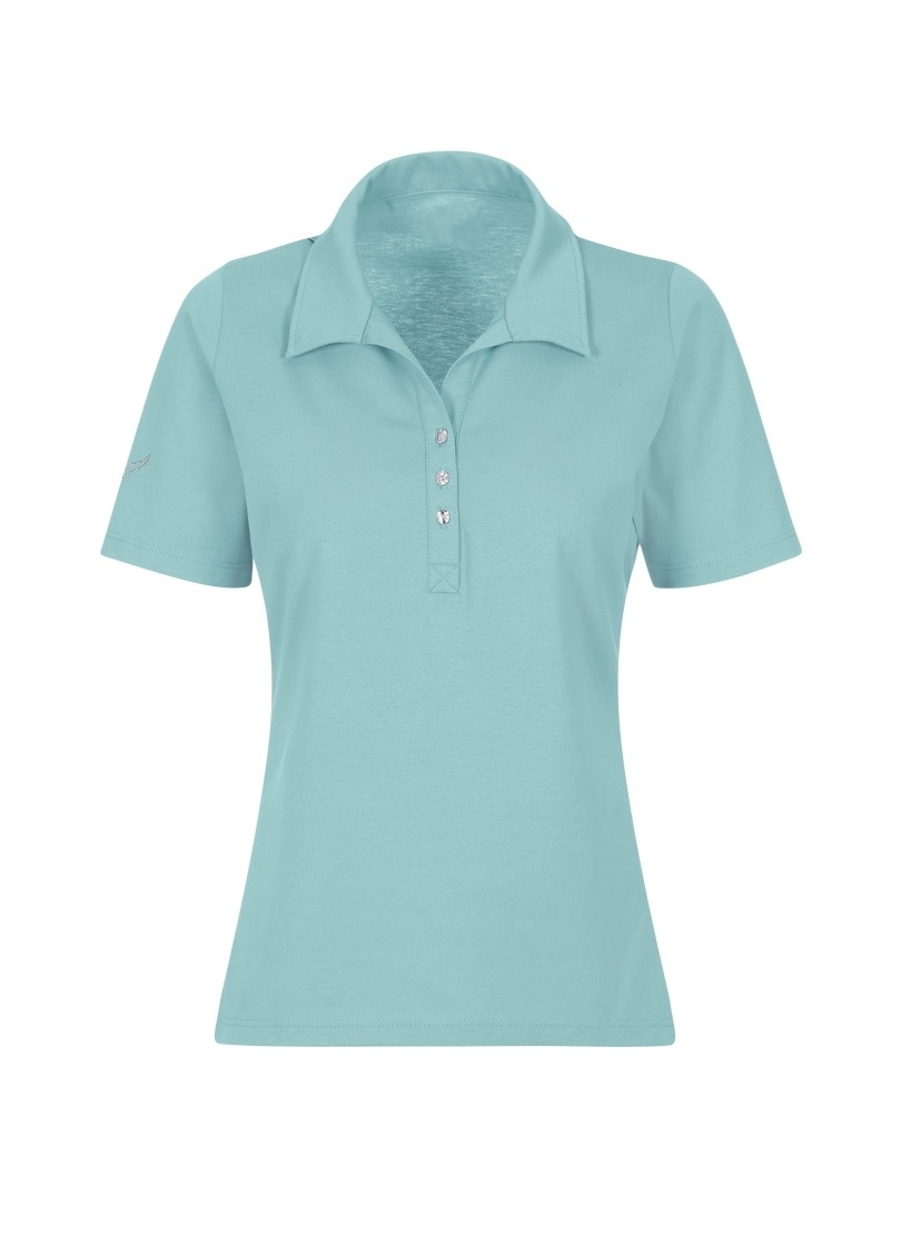 Trigema Poloshirt »TRIGEMA Poloshirt aus Baumwolle mit Kristallsteinen«, (1 tlg.)