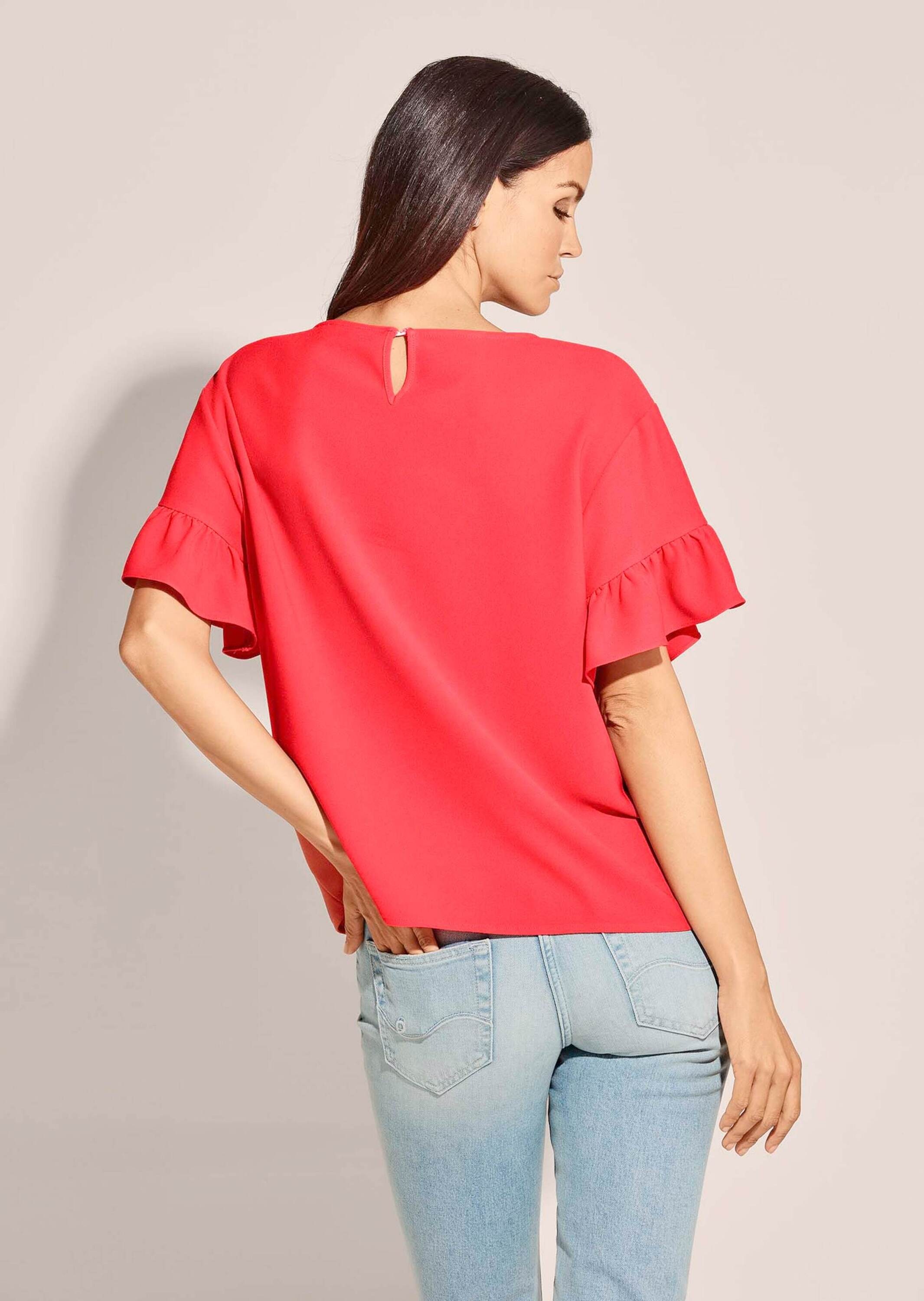 MADELEINE Kurzarmbluse »Bluse Hemdbluse mit glänzendem Finish«