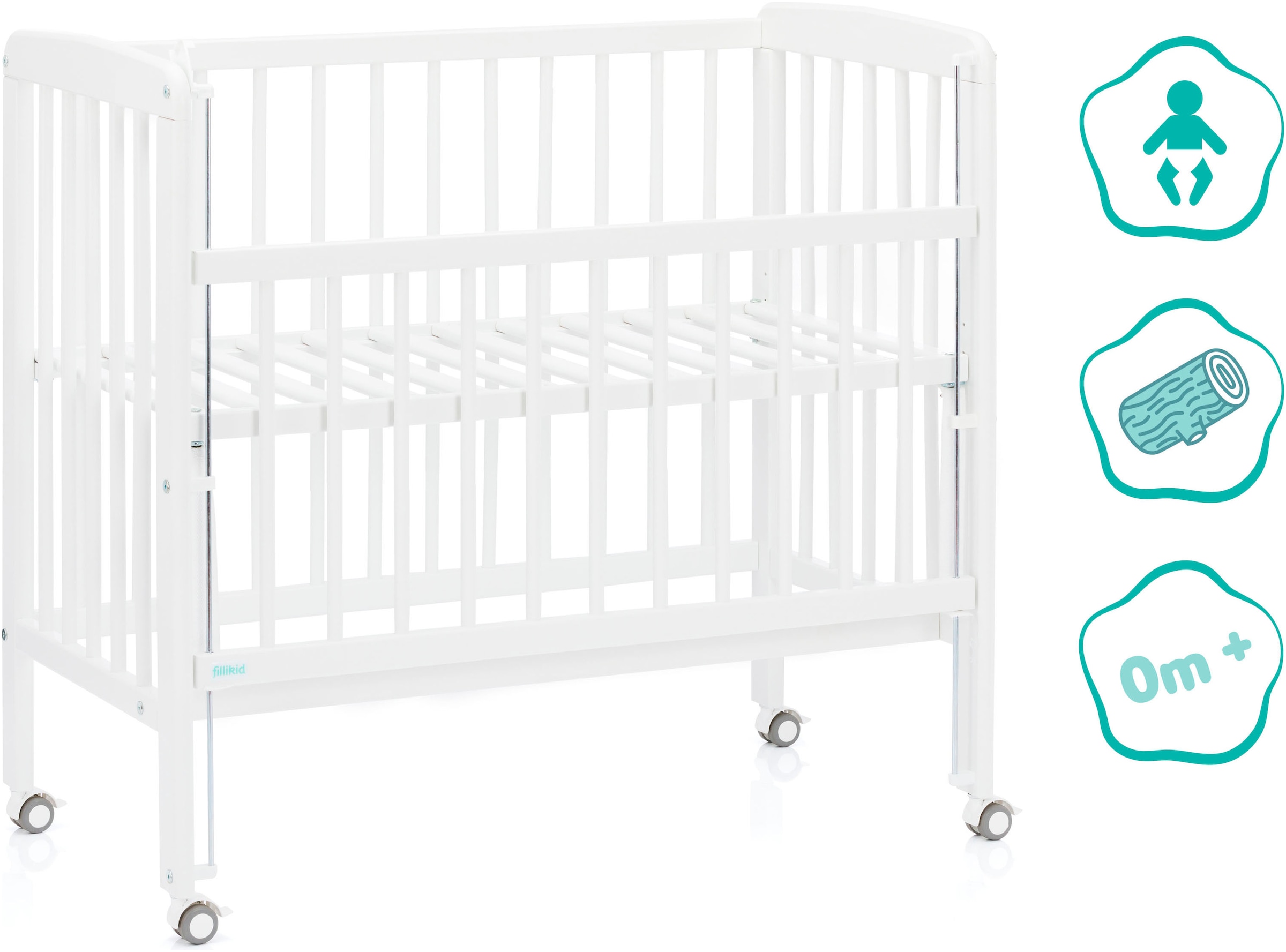 Fillikid Beistellbett »Nino«, inkl. Matratze; Made in Europe