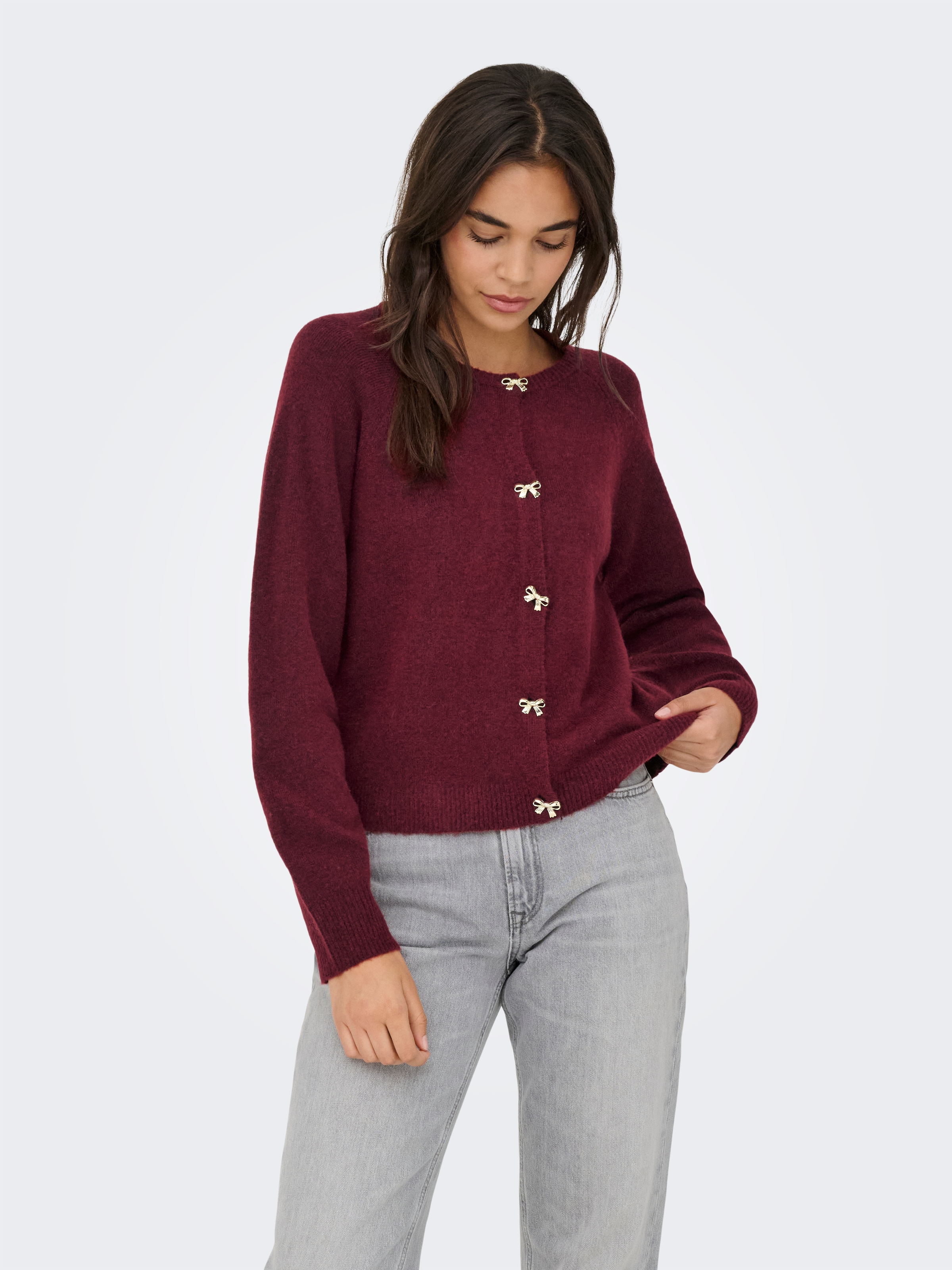 ONLY Strickjacke "ONLTORINO LS BUTTON O-NECK CARDIG EX KNT" mit tollen Schl günstig online kaufen