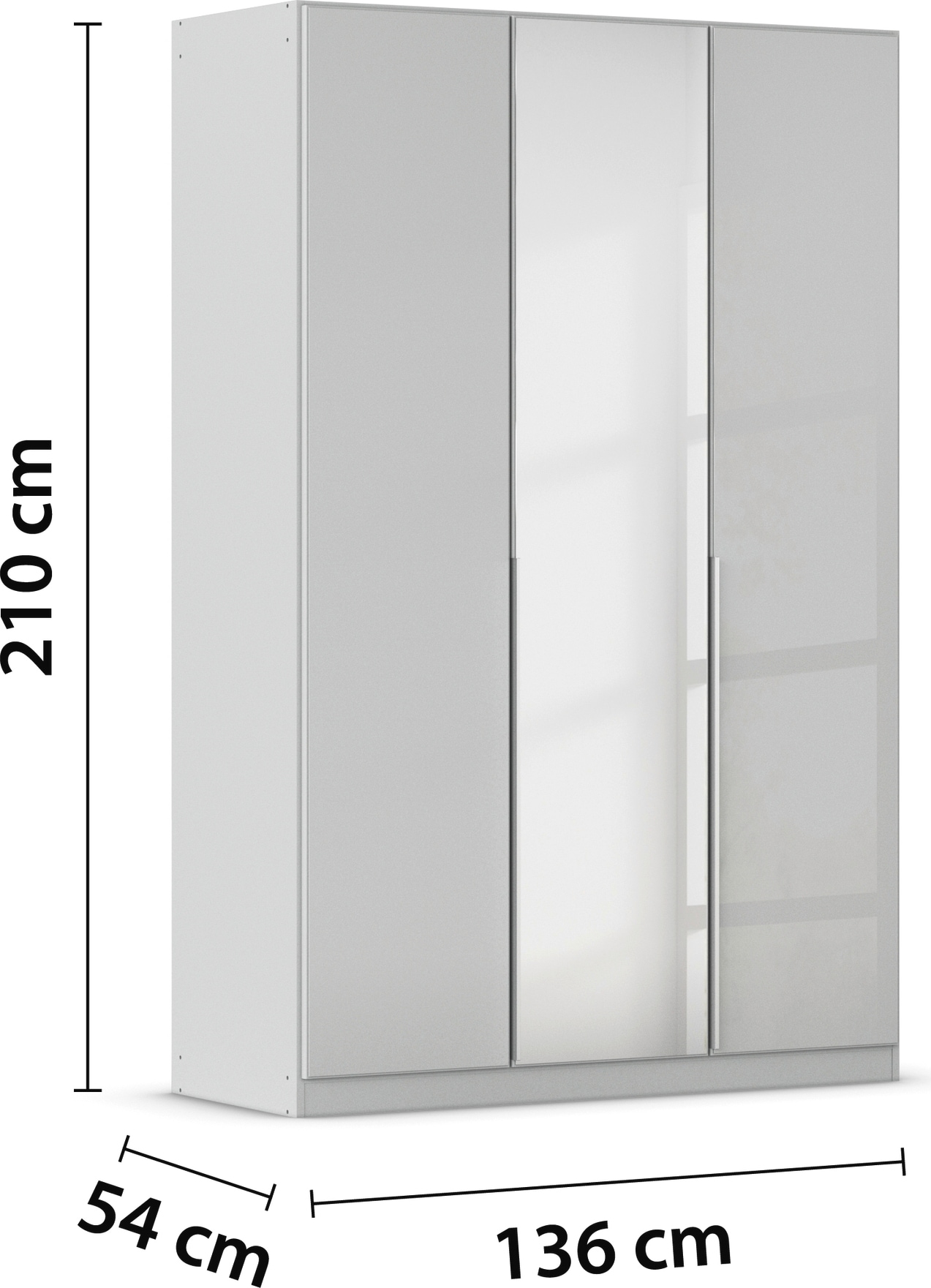 rauch Drehtürenschrank »Kleiderschrank Kleiderschränke Schrank Garderobe AGORDO mit Glasfront«, (in zwei Griff-Farben), durchdachte Innenausstattung, in 6 Breiten und 2 Höhen MADE IN GERMANY