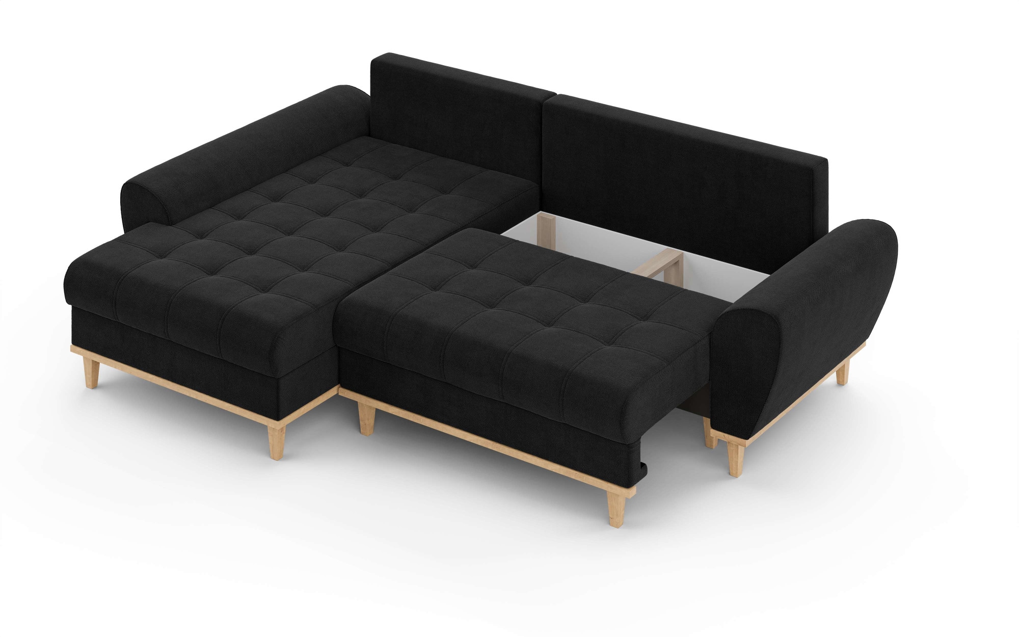 Home affaire Ecksofa »Ahrdorf mit Bettfunktion und Bettkasten, Maße: B/H/T 268/86/175 cm«, L-Form mit 3 Rückenkissen und moderne gerundete Armlehnen