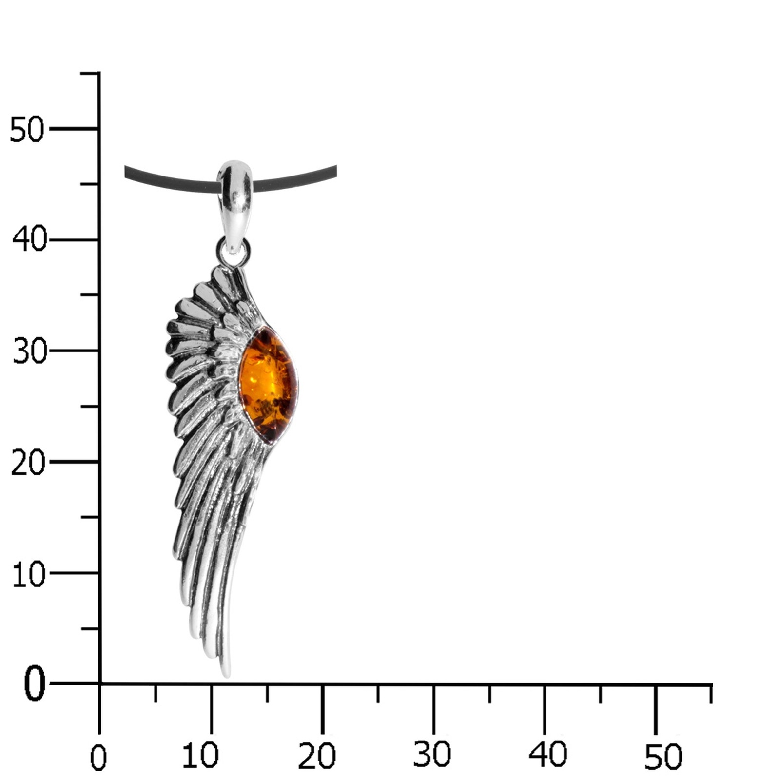 OSTSEE-SCHMUCK Kette mit Anhänger »- Engelsflügel - Silber 925/000 - Bernstein«