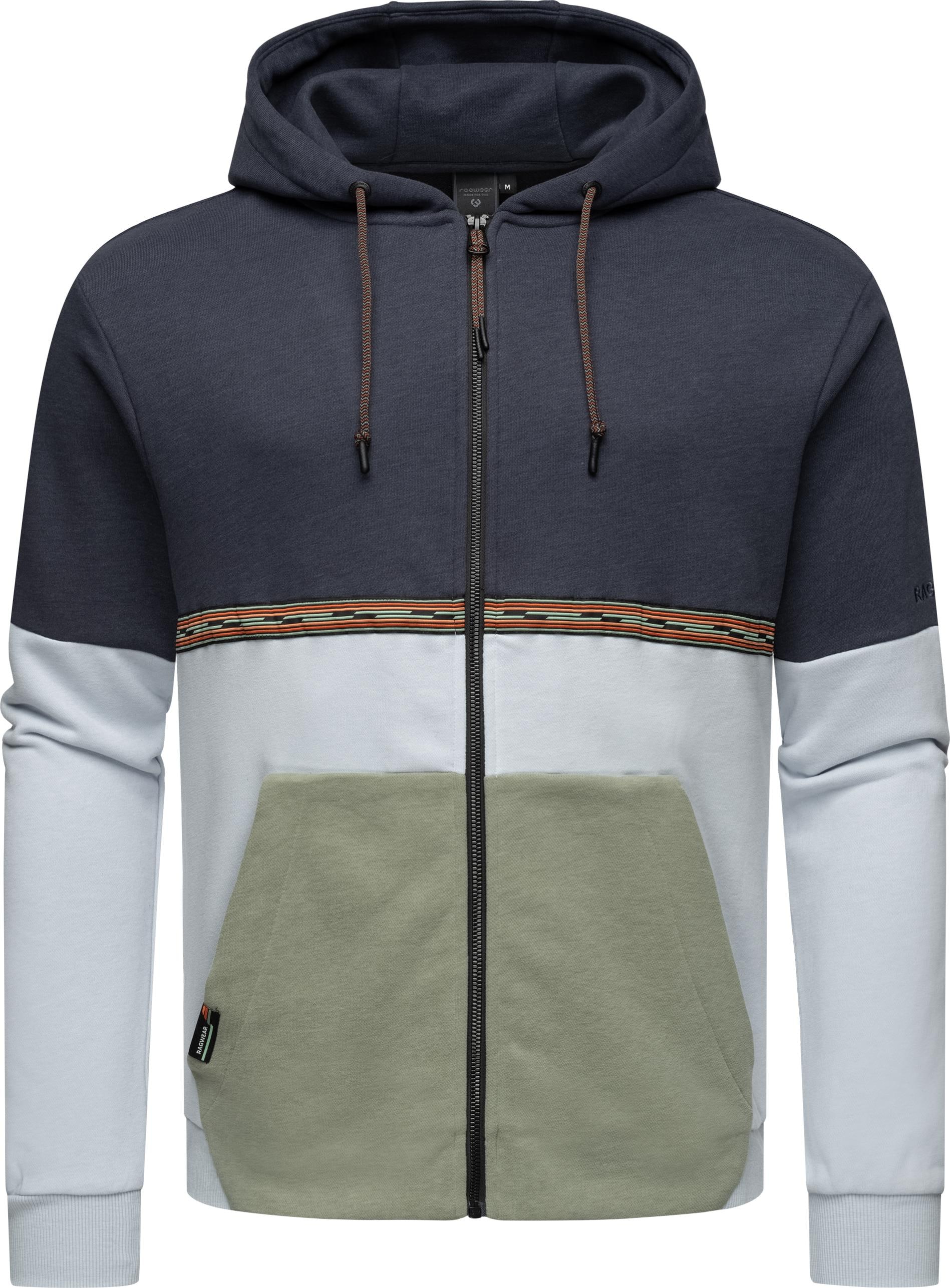 Kapuzensweatjacke »Blocky«, Herren Basic Sweatjacke mit Kapuze