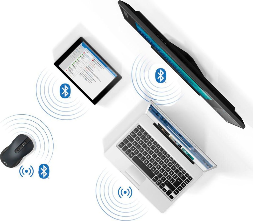 Hama Maus »Optische 6-Tasten-Multi-Device-Maus "MW-650", USB-A Bluetooth Maus« Bluetooth