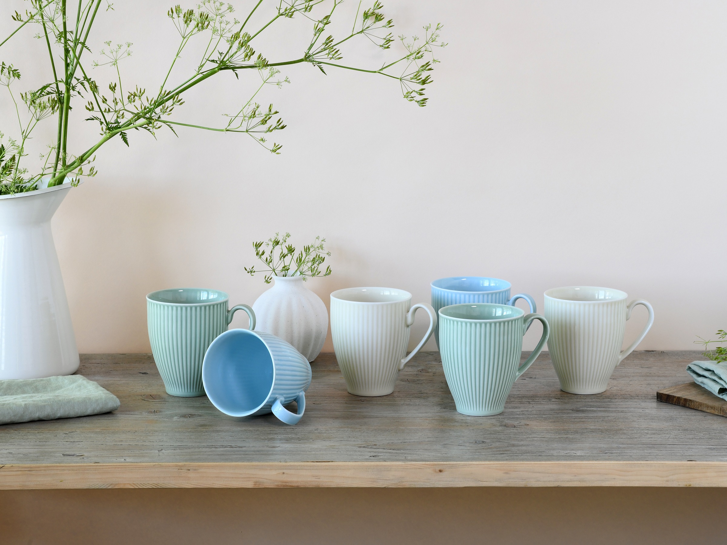 CreaTable Becher »Valencia Pastell, Kaffeebecher, 6-tlg.«, (Set, 6 tlg.), Elegant, Boho Chic