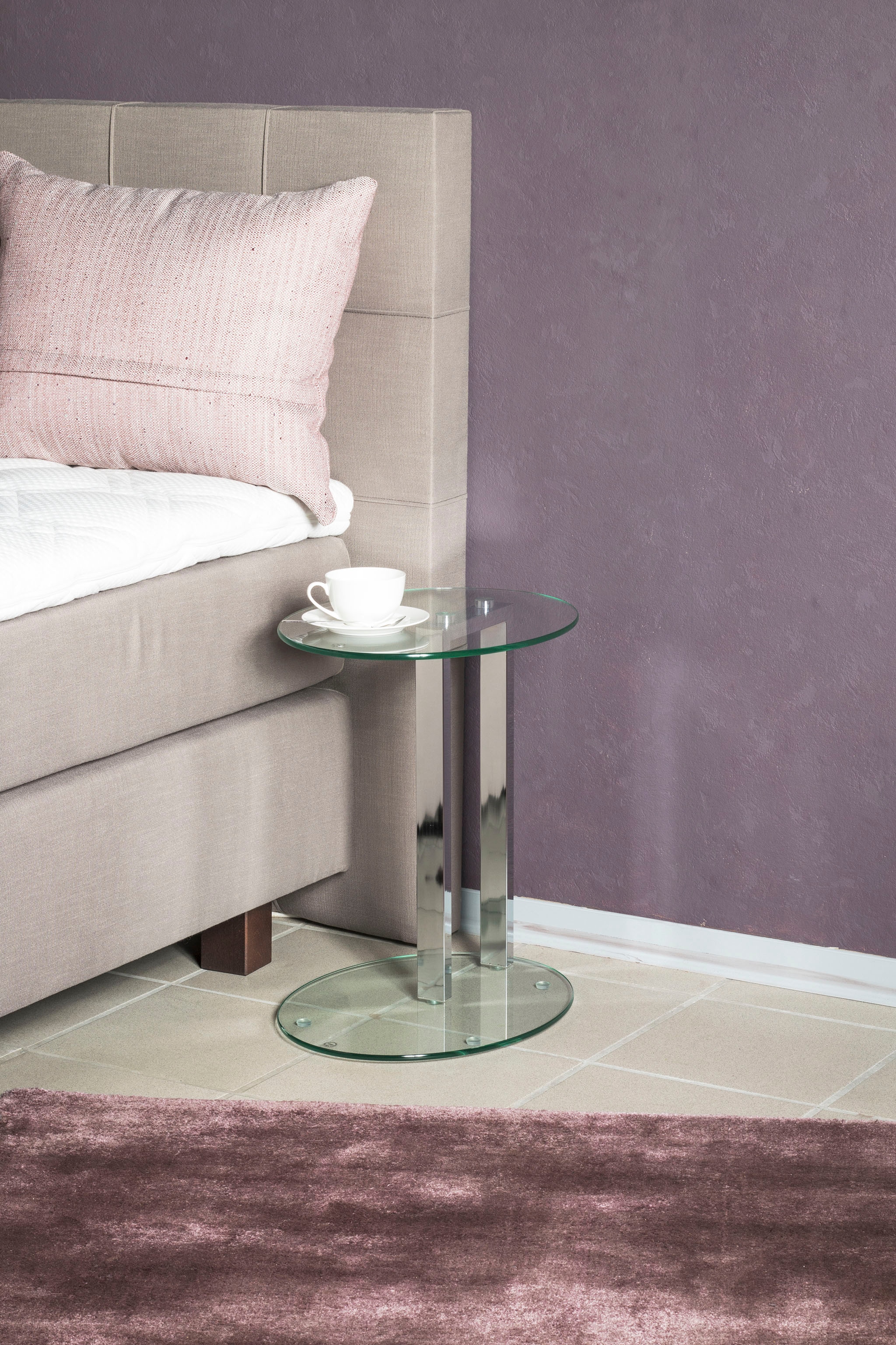 HAKU Beistelltisch »Sofatisch, Wohnzimmertisch« 1 Stk. tlg. oval - aus Metall Silber B/T/H 45/35/50 cm