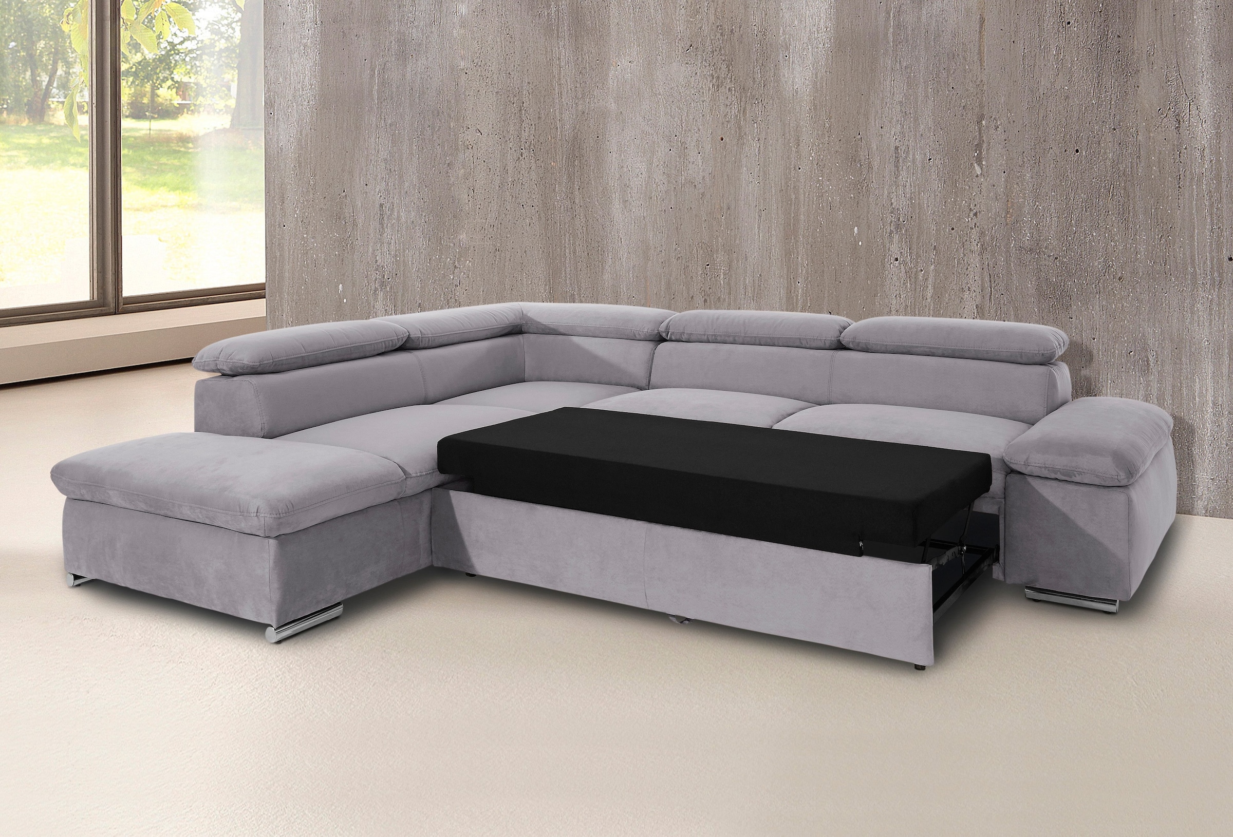 sit&more Ecksofa »Alcatraz L-Form«, wahlweise mit Bettfunktion