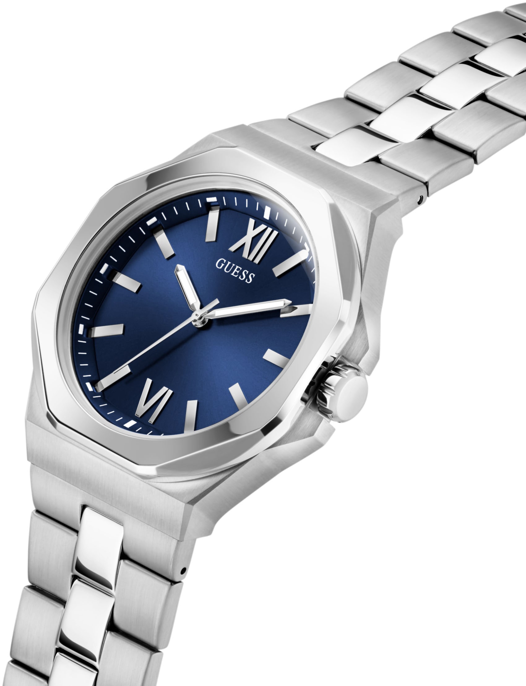 Guess Quarzuhr »EMPEROR«, Armbanduhr, Herrenuhr, Edelstahlarmband, analog