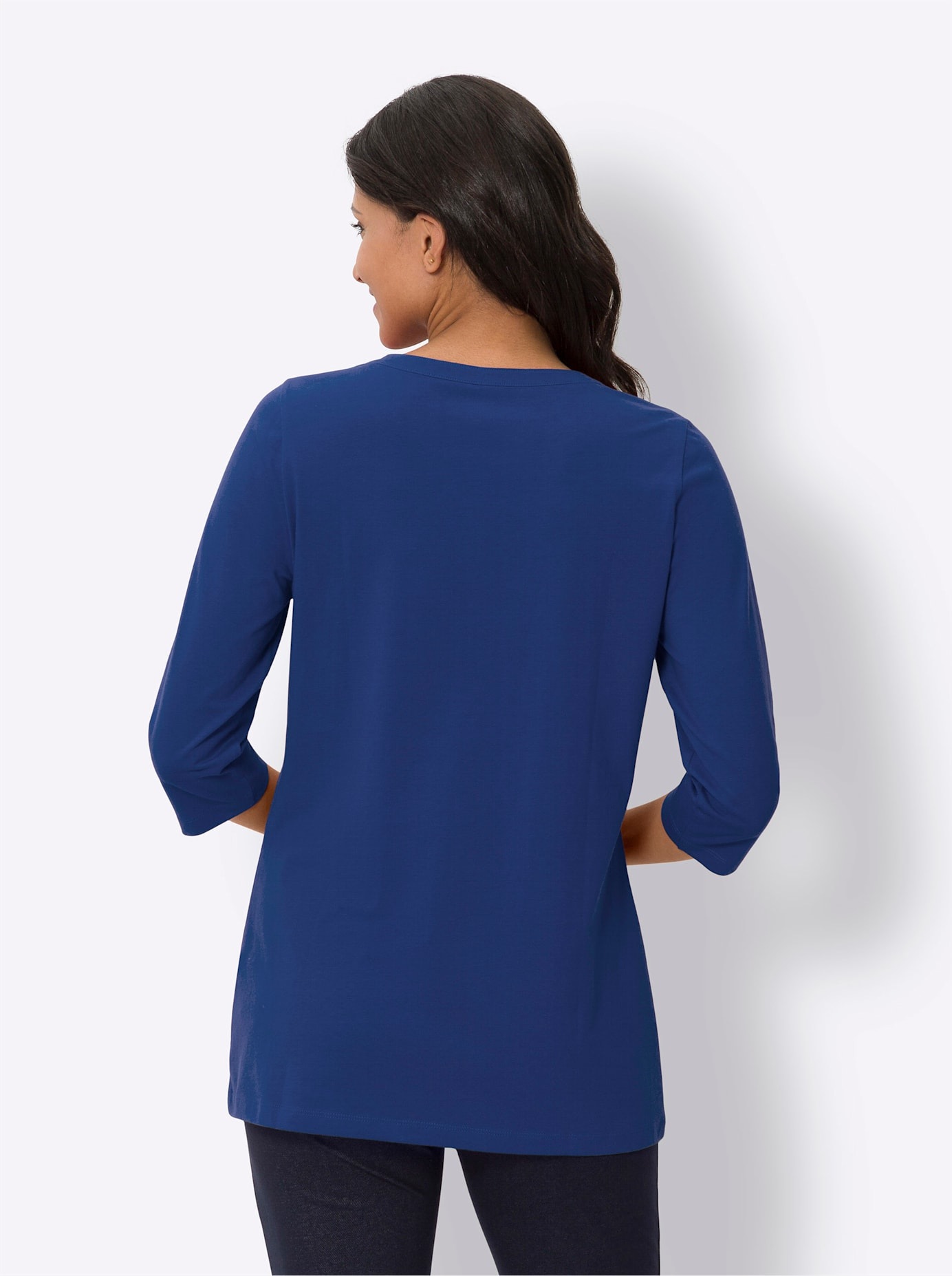 Damen Longshirt Royalblau Gr. 38 2